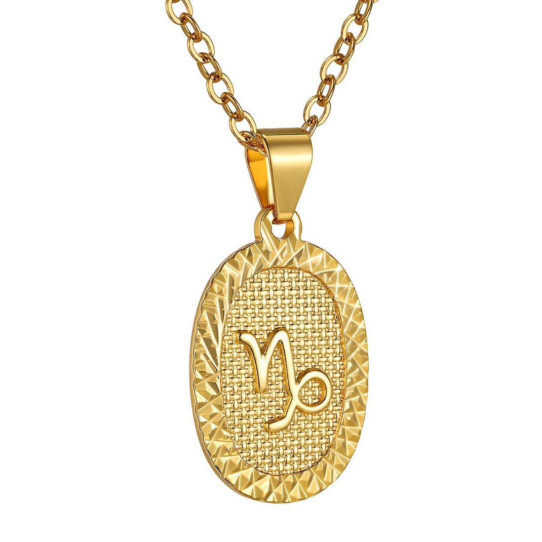 GOLDCHIC Zodiac Necklace for Women & Men - 12 Constellation Coin Horoscope Pendant, Astrology Jewelry Gift for Birthday, Anniversary | Perfect for Daily Wear, Special Occasions & Spiritual Protection