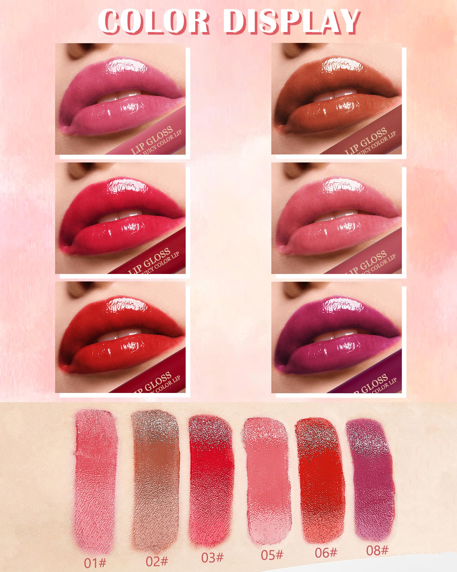 Long-Lasting Waterproof Liquid Lipstick - High Pigmented Velvet Matte Lip Gloss, Non-Stick & Transfer-Proof, Moisturizing Glitter Lip Glaze - Perfect for Daily Wear, Parties & Special Occasions (Shade 06)