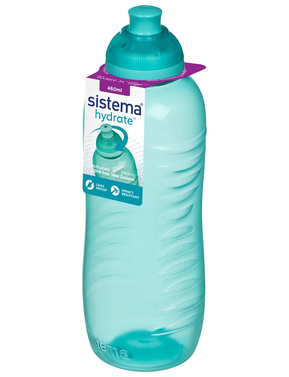 460ml Twist 'N' Sip Squeeze Bottle - Leak Proof Water Bottle for Sports, Gym & Outdoor Activities - BPA Free Portable Drink Container for Hiking, Cycling & Travel