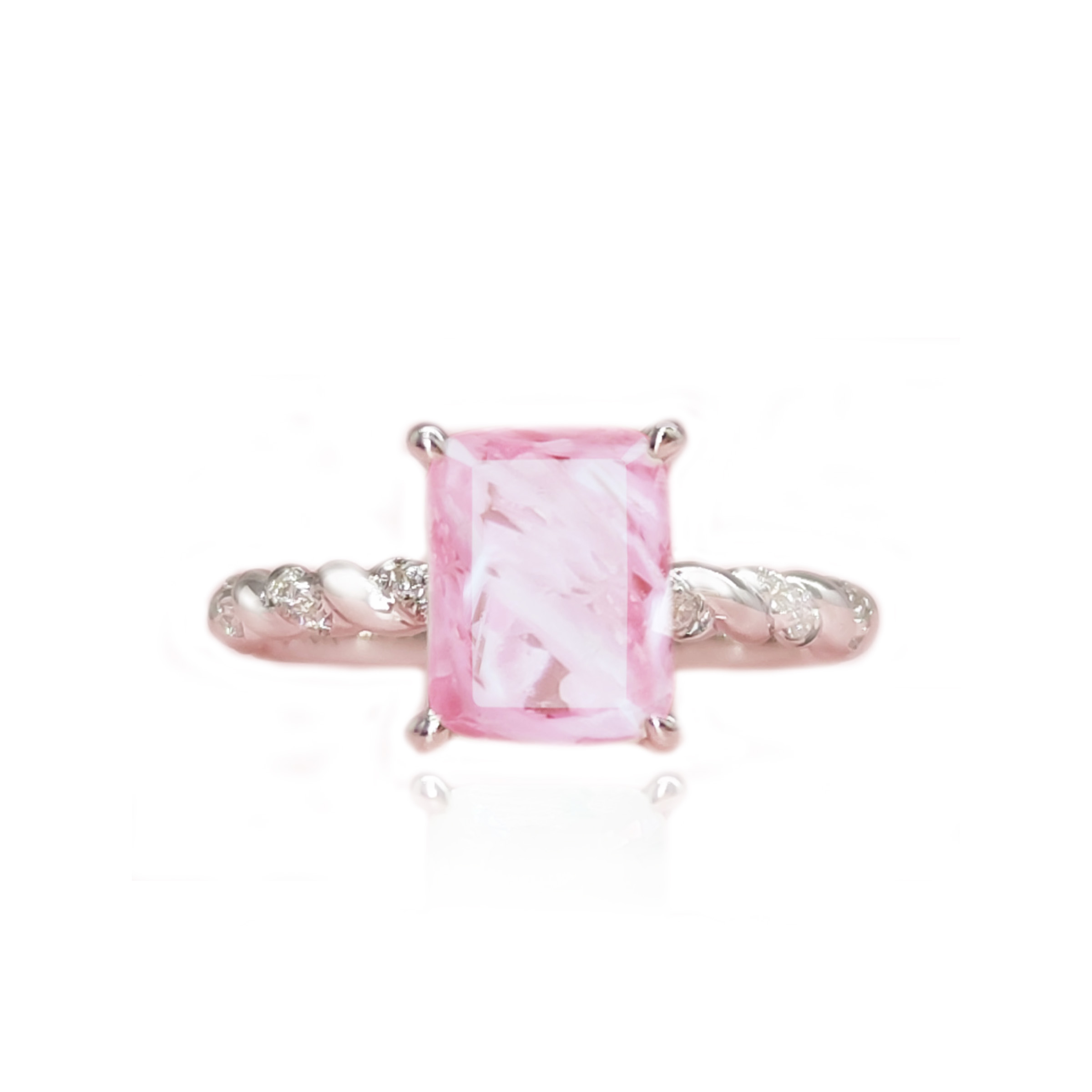 Twisted Elegance Band: Rectangular Twist Solid Gold Ring for Women | Pregnancy Test Jewelry | Perfect for Maternity Announcements, Baby Showers & Special Occasions