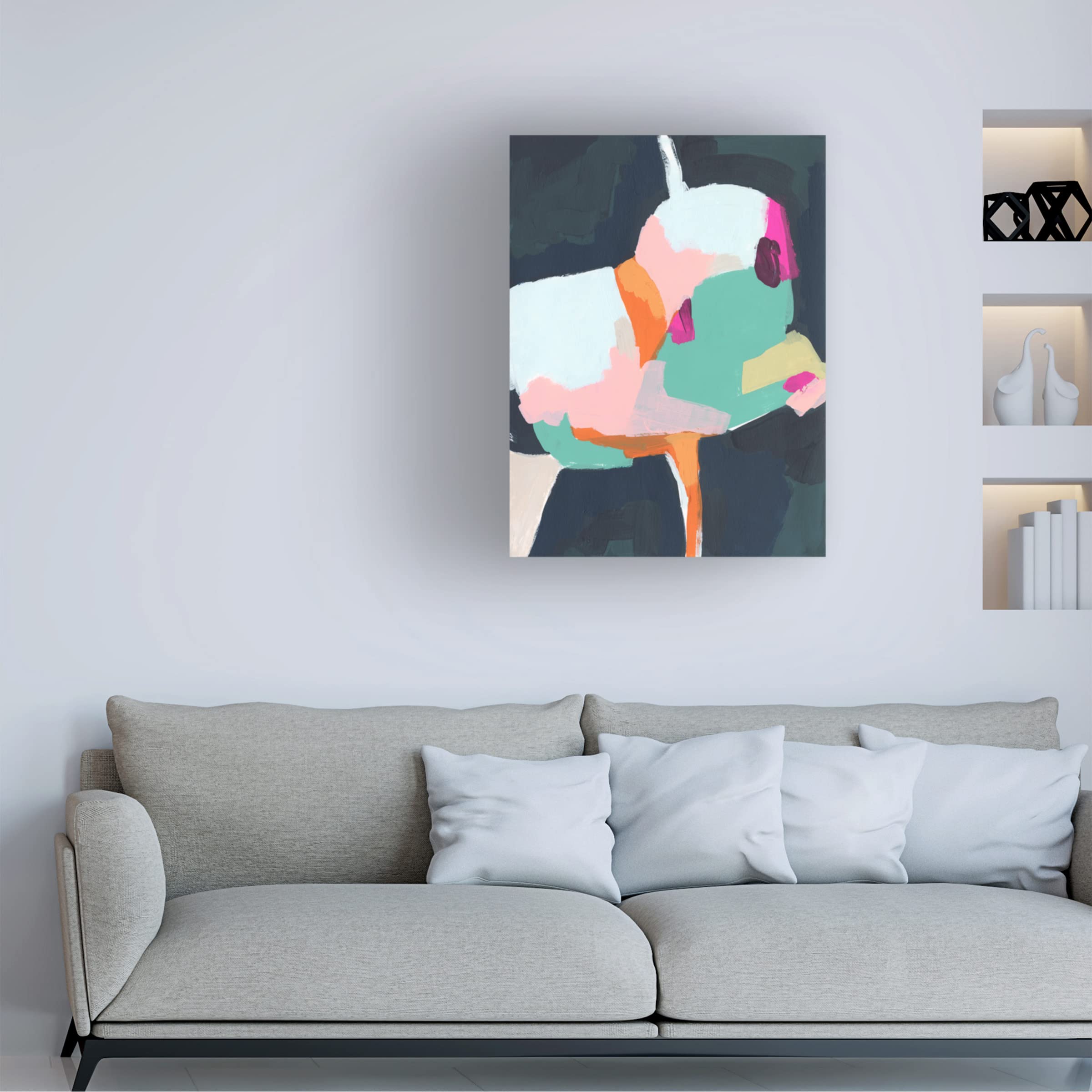 Trademark Fine Art 'Rainbow Sector I' Canvas Wall Art Print by June Erica Vess - Modern Abstract Painting for Living Room, Bedroom & Office Decor