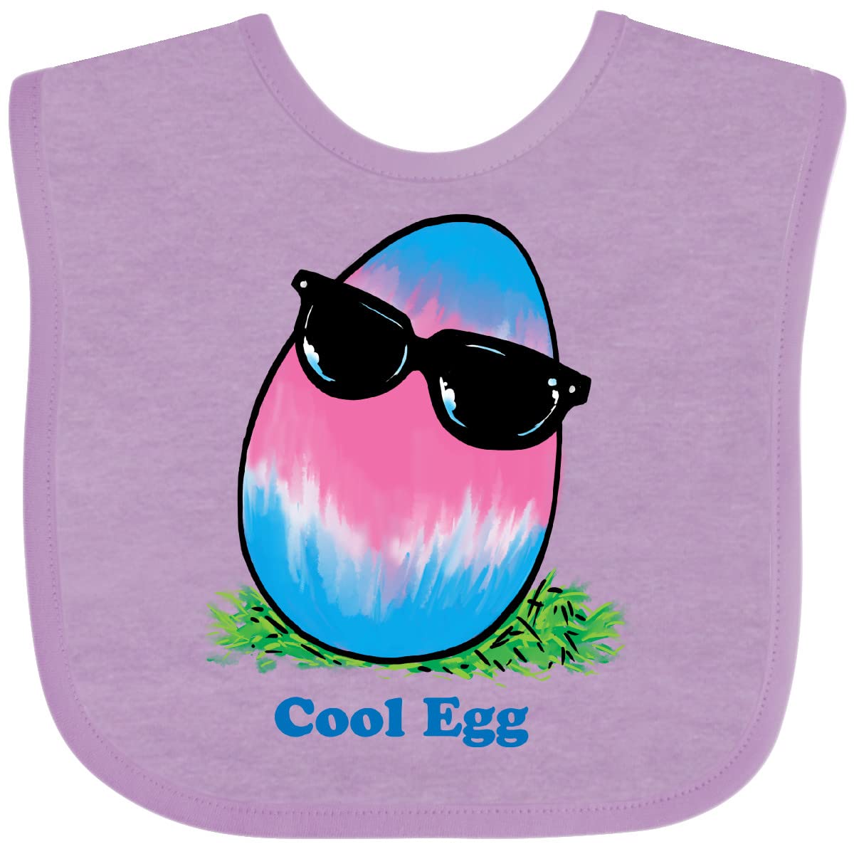Easter Baby Bib - Pink and Blue Cool Egg with Sunglasses Design | Soft Cotton Feeding Bib for Infants | Perfect for Easter Celebrations, Baby Showers, and Photo Shoots