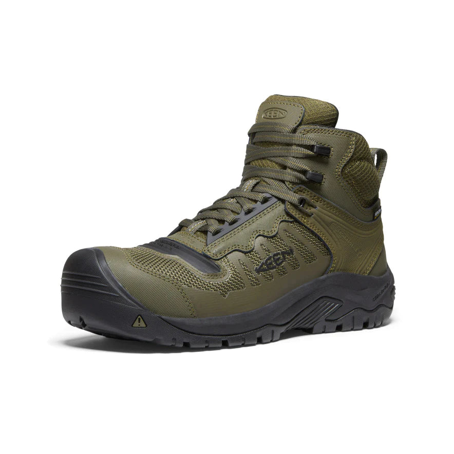 KEEN Men's Reno Mid KBF Waterproof CSA Approved Work Boots - Steel Toe, Slip Resistant, Comfortable for Construction, Hiking & Outdoor Work