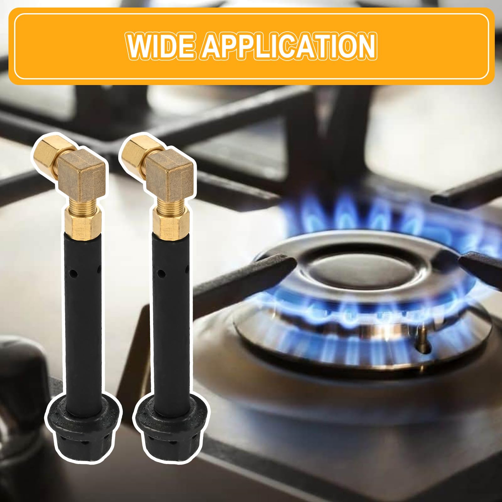 2PCS Chinese Wok Jet Burner Replacement - High Efficiency Gas Stove Burner Heads for Professional Cooking & Outdoor Camping