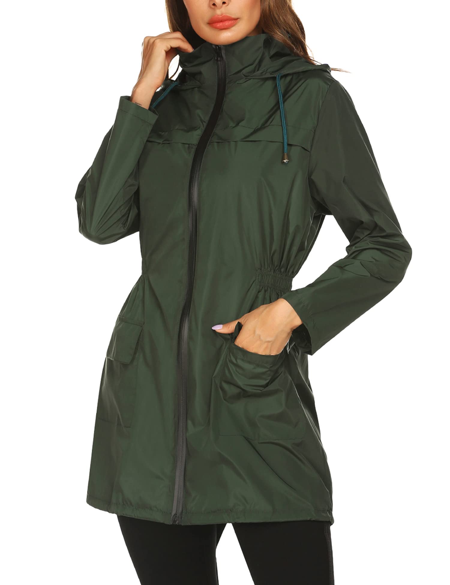 Women's Waterproof Lightweight Packable Hooded Raincoat - Outdoor Hiking, Camping & Travel Essentials