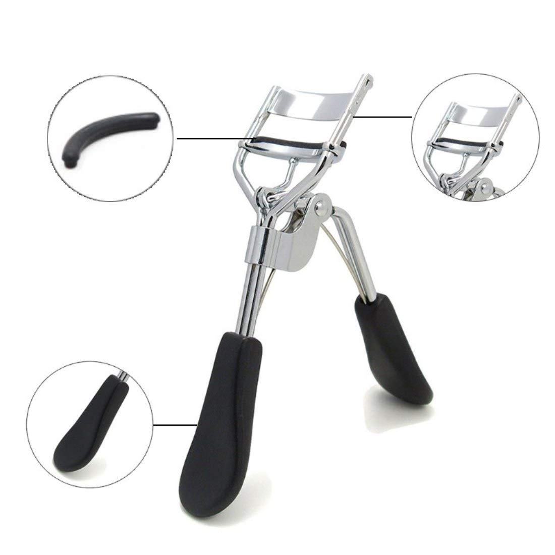 AlexVyan Professional Eyelash Curler - Black Handle for Women & Girls | Perfect for Daily Makeup, Bridal & Party Looks | Hypoallergenic & Pain-Free Curling Tool