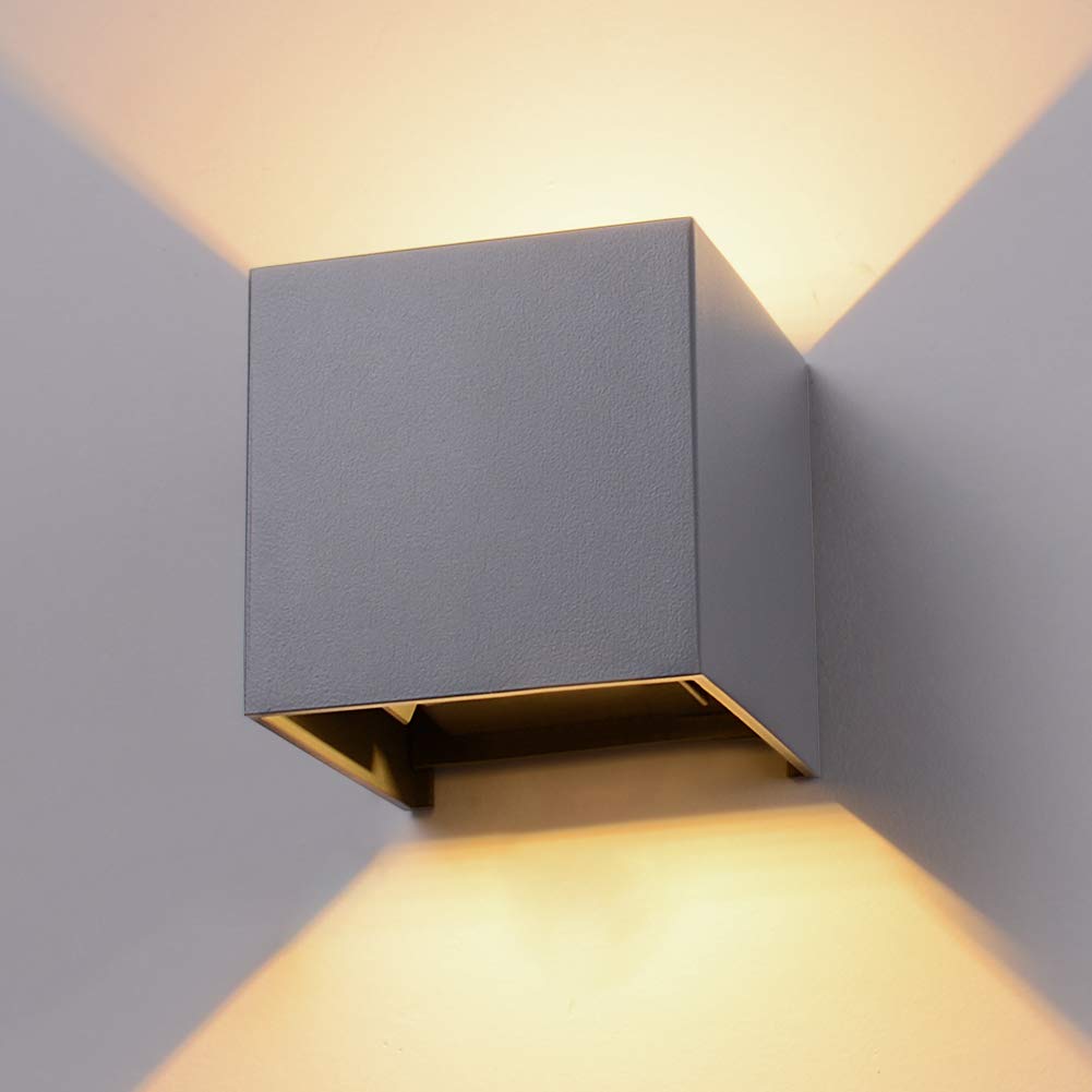 12W LED Aluminum Waterproof Wall Lamp - 100-277V Adjustable Outdoor Lighting with 3000K Warm White (2 LEDs) - Perfect for Porch, Garden, Patio and Garage Security Lighting