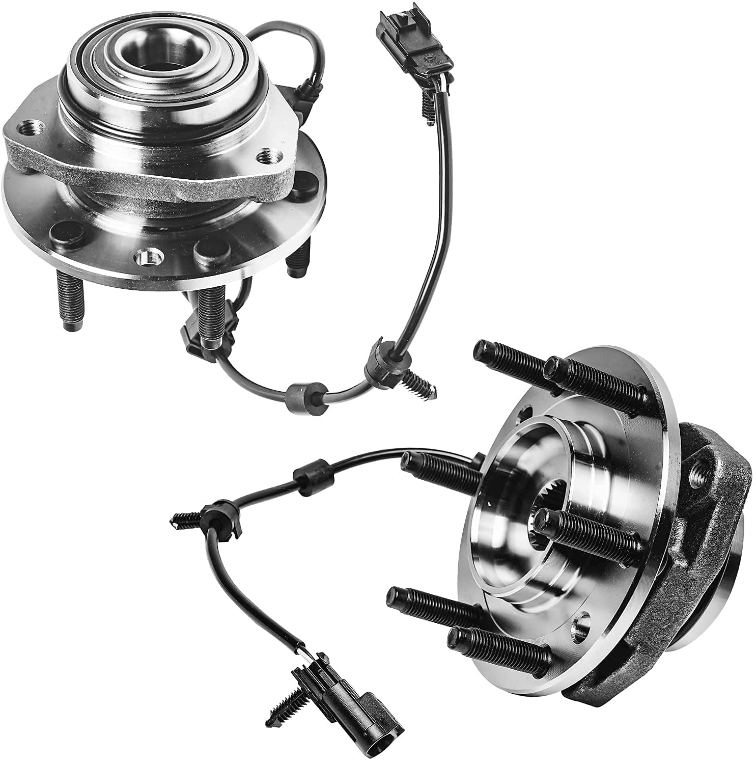 Detroit Axle Front Wheel Bearing Hubs & Tie Rods Kit for 2002-2009 Chevy Trailblazer GMC Envoy - 2 Wheel Bearing Hub Assemblies & 2 Outer Tie Rods Replacement - Perfect for Off-Roading, Daily Commuting & Suspension Repair
