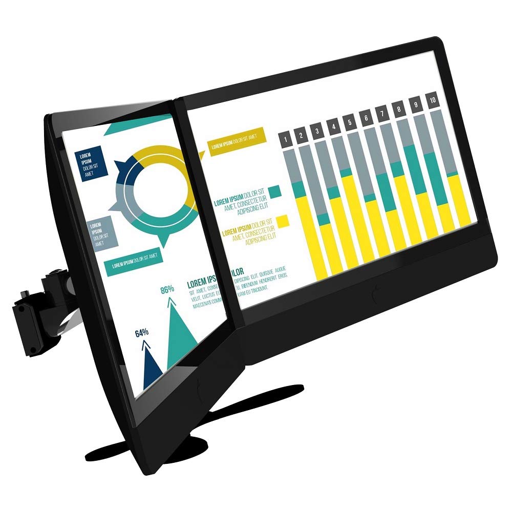 Cotytech BL-PF121 Dual Monitor Stand - Low Profile Side by Side Mount for Home & Office Workstations - Perfect for Multi-Tasking, Gaming, and Productivity Setup