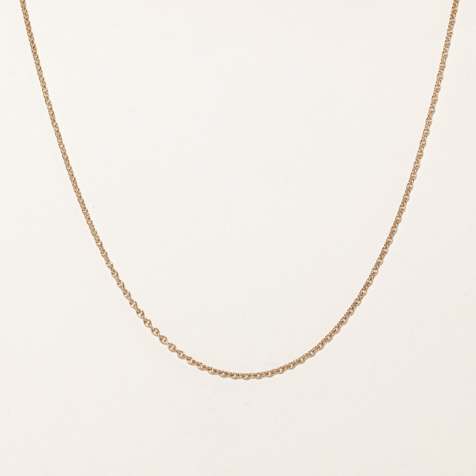 10K Yellow Gold Cable Link Chain Necklace - 1.31mm Thin Dainty Chain - 20 Inch Length - Perfect for Layering, Gift Giving & Everyday Wear