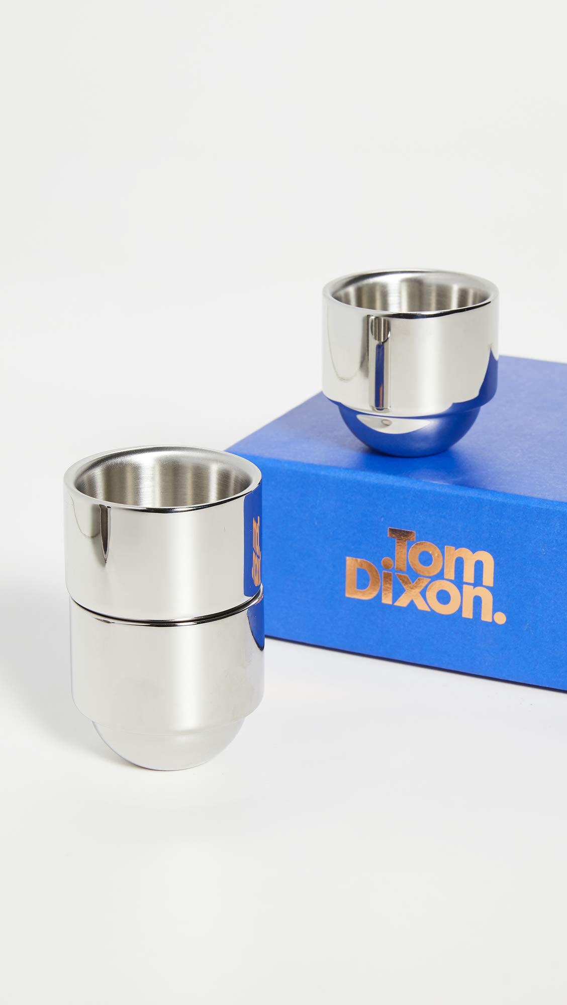 Tom Dixon Brew Espresso Cups - Premium Stainless Steel Coffee Mugs in Sleek Grey (Set of 2) - Perfect for Home Baristas, Coffee Shops & Modern Kitchens