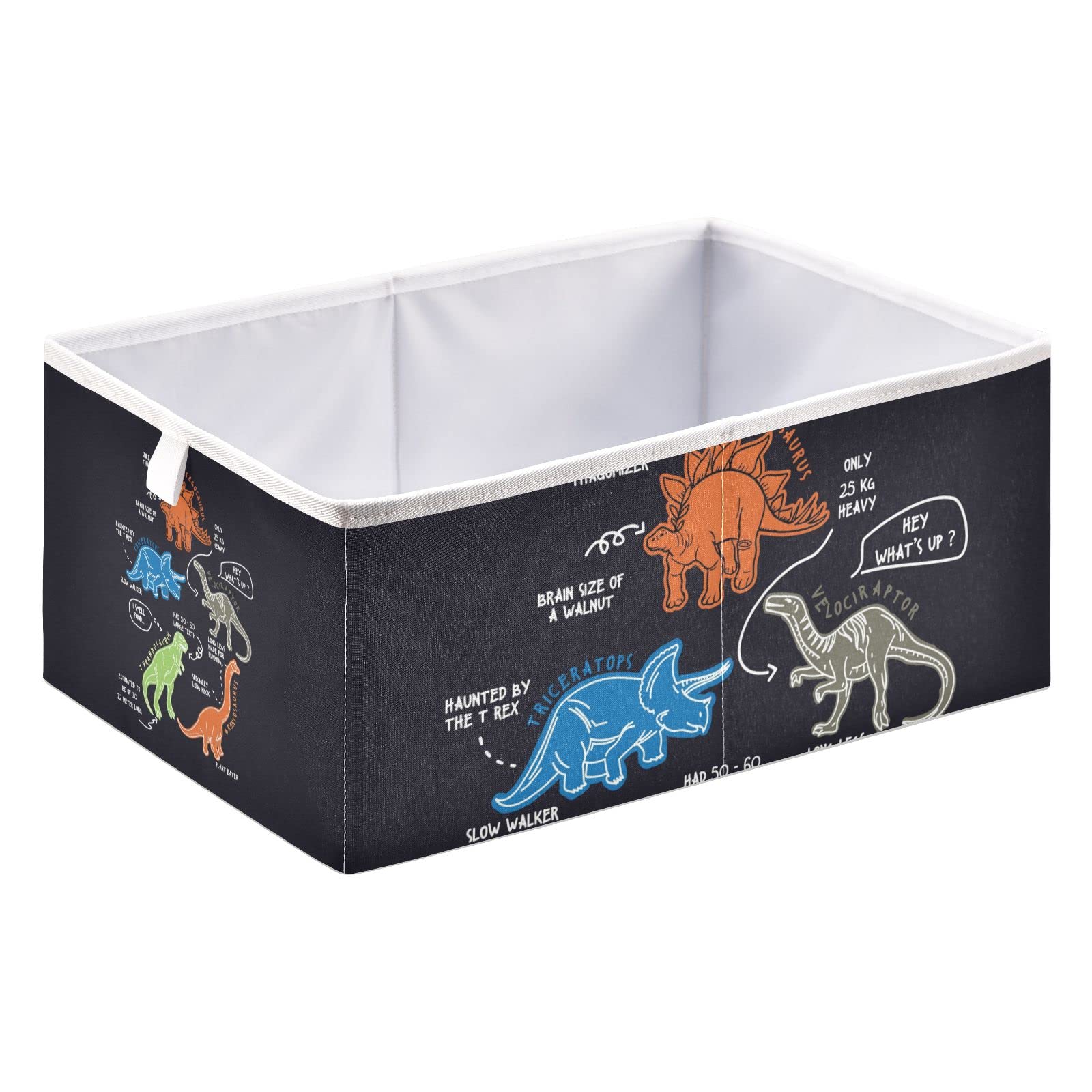 Dinosaur Cartoon Cute Fabric Storage Bins - Foldable Cube Organizer Baskets for Shelves, Closet & Living Room | Kids Toy Organization & Home Decor Storage Solutions