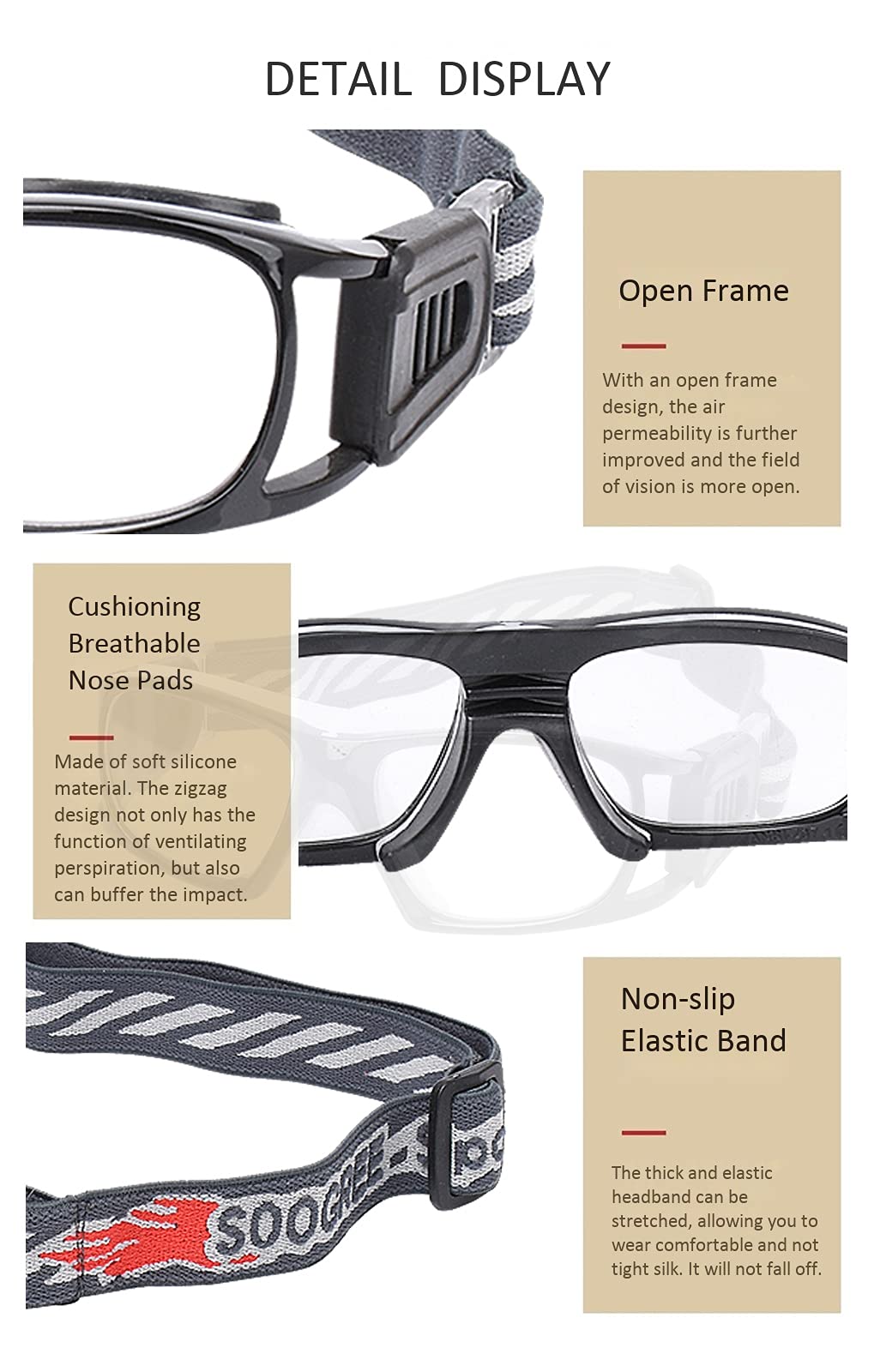 Anti-Fog Sports Goggles for Men & Women - Basketball, Football Protective Eyewear with Shock Resistance - Perfect for Outdoor Activities, Running & Cycling