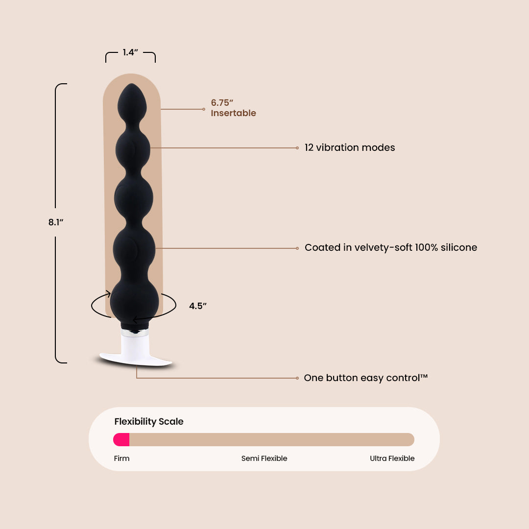 VeDO Quaker Anal Vibrator with Beads - Powerful Prostate Massager for Men | Waterproof & Rechargeable | Perfect for Solo Play & Couples Intimacy