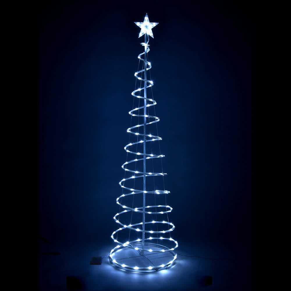 6ft LED Lighted Spiral Christmas Tree with Battery Operation - Perfect for Indoor Holiday Decor, Parties & Festive Home Lighting