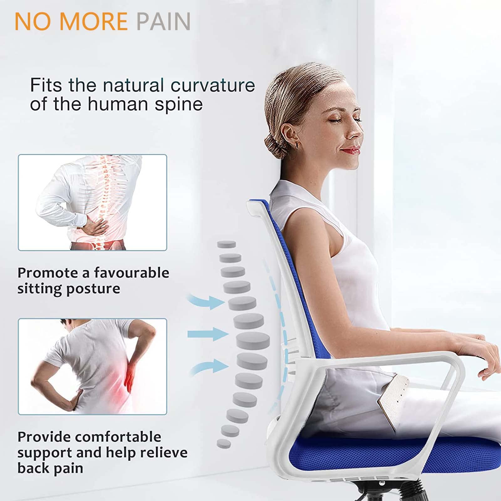 Ergonomic Office Chair with High Back & Lumbar Support - Adjustable Mesh Computer Chair with 4D Headrest & Armrests - Swivel Task Chair for Home Office, Gaming & Workspace Comfort