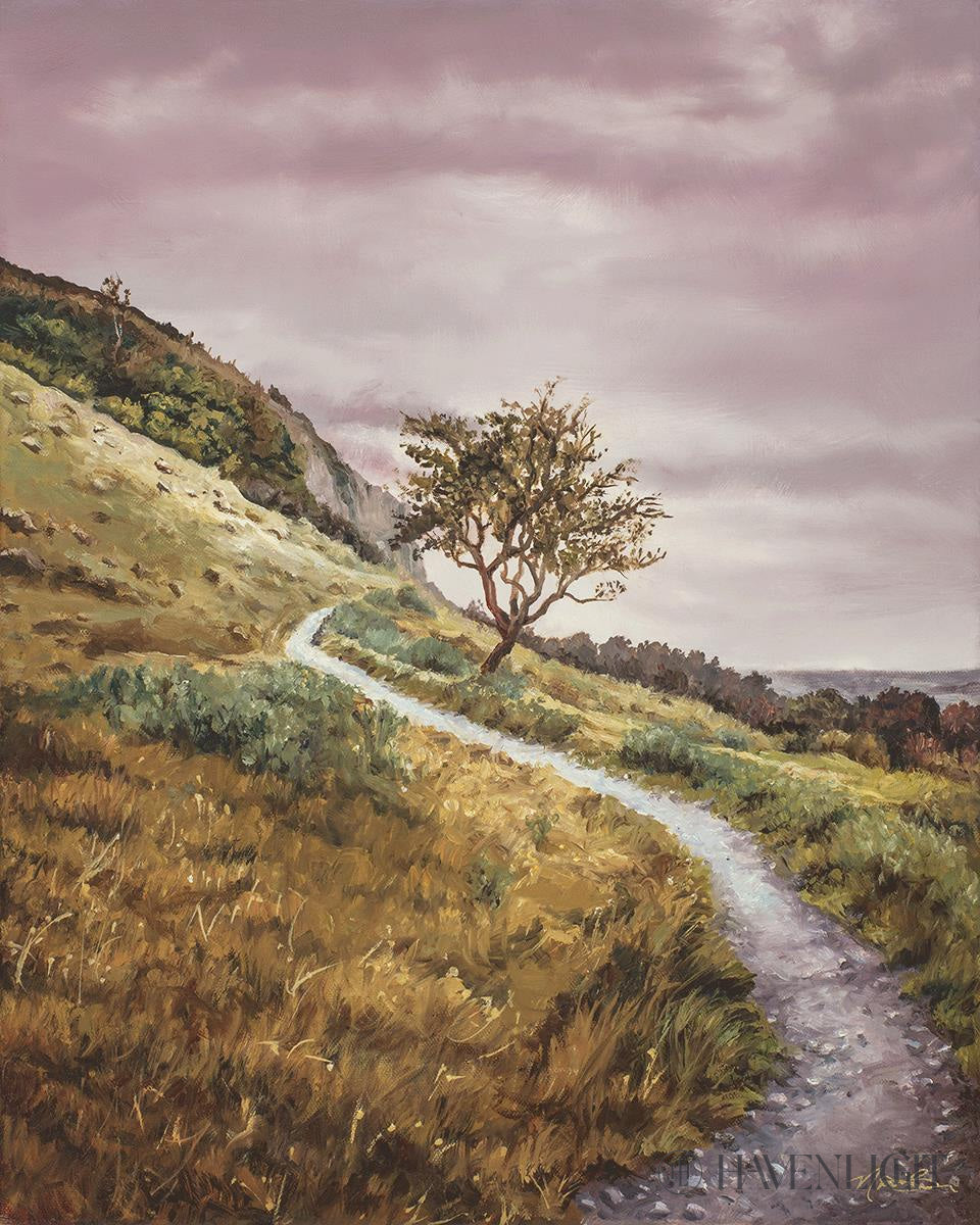 Broken Path Mountain Top Wall Art - Handmade Boho Decor for Living Room, Bedroom & Office - Inspirational Nature Landscape Painting for Home Decor