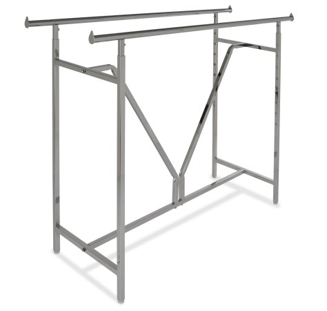 Heavy Duty Double Bar Rack with V-Brace - Commercial Grade Garage Storage Solution for Tools, Equipment & Sports Gear