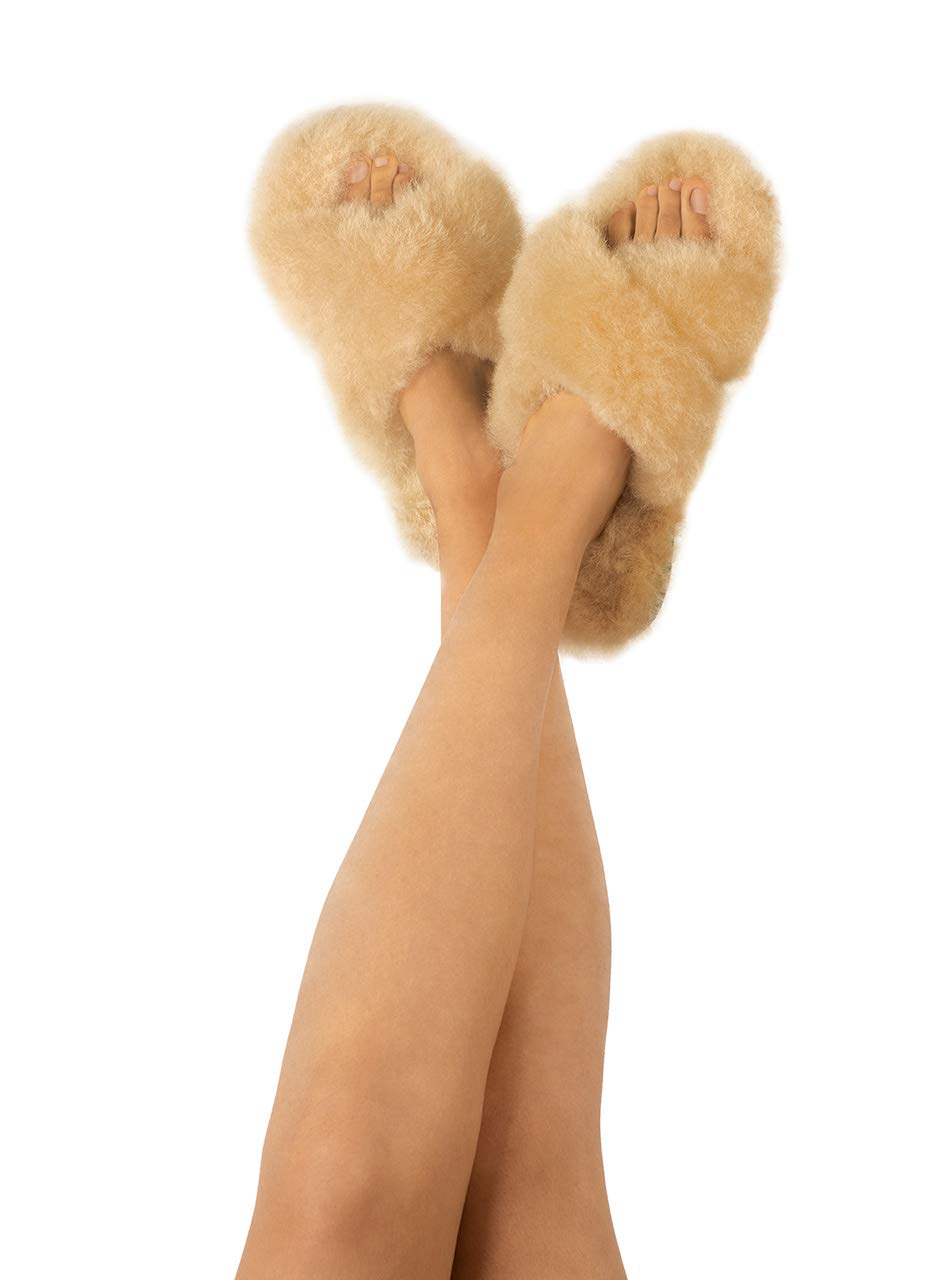 Crisscross Alpaca Slippers for Women & Men - Ultra Soft 100% Alpaca Wool Fleece Indoor House Shoes - Cozy Winter Home & Spa Slippers for Relaxation