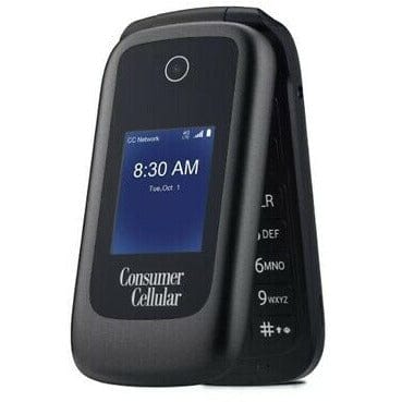 Flip Phone with Postpaid Link - 512MB Memory, Black | Perfect for Seniors & Emergency Use | Durable & Easy-to-Use Mobile Phone