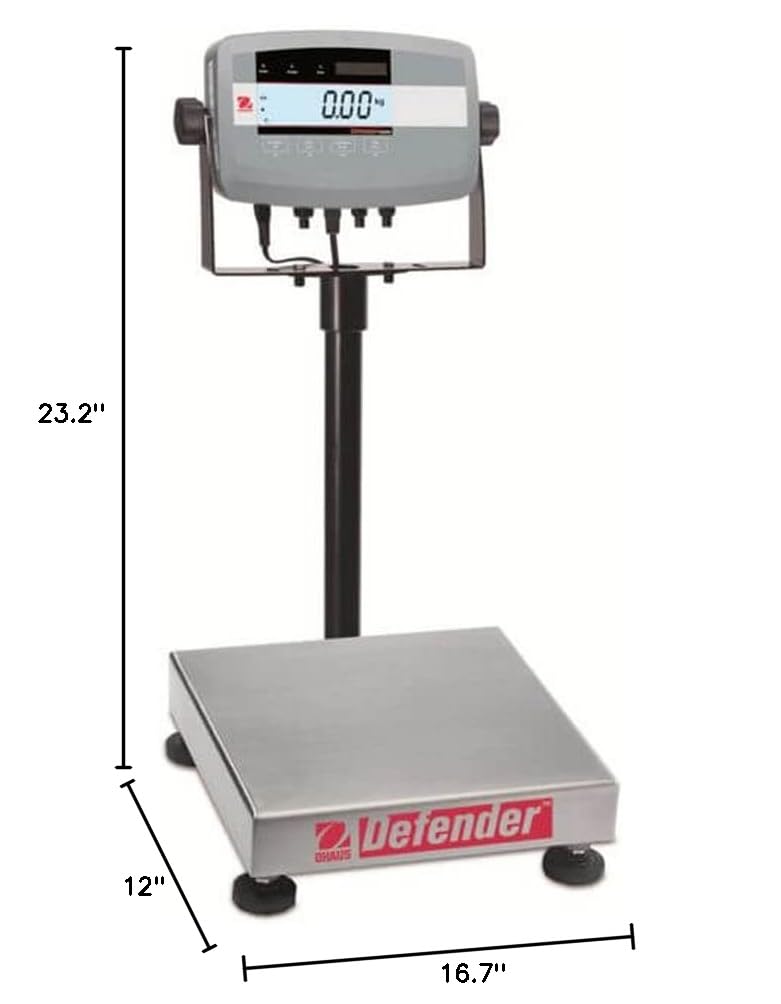 Ohaus D51P25QR1 Defender 5000 Precision Digital Scale - 25kg Capacity, 1g Readability - Ideal for Shipping, Packaging & Industrial Weighing