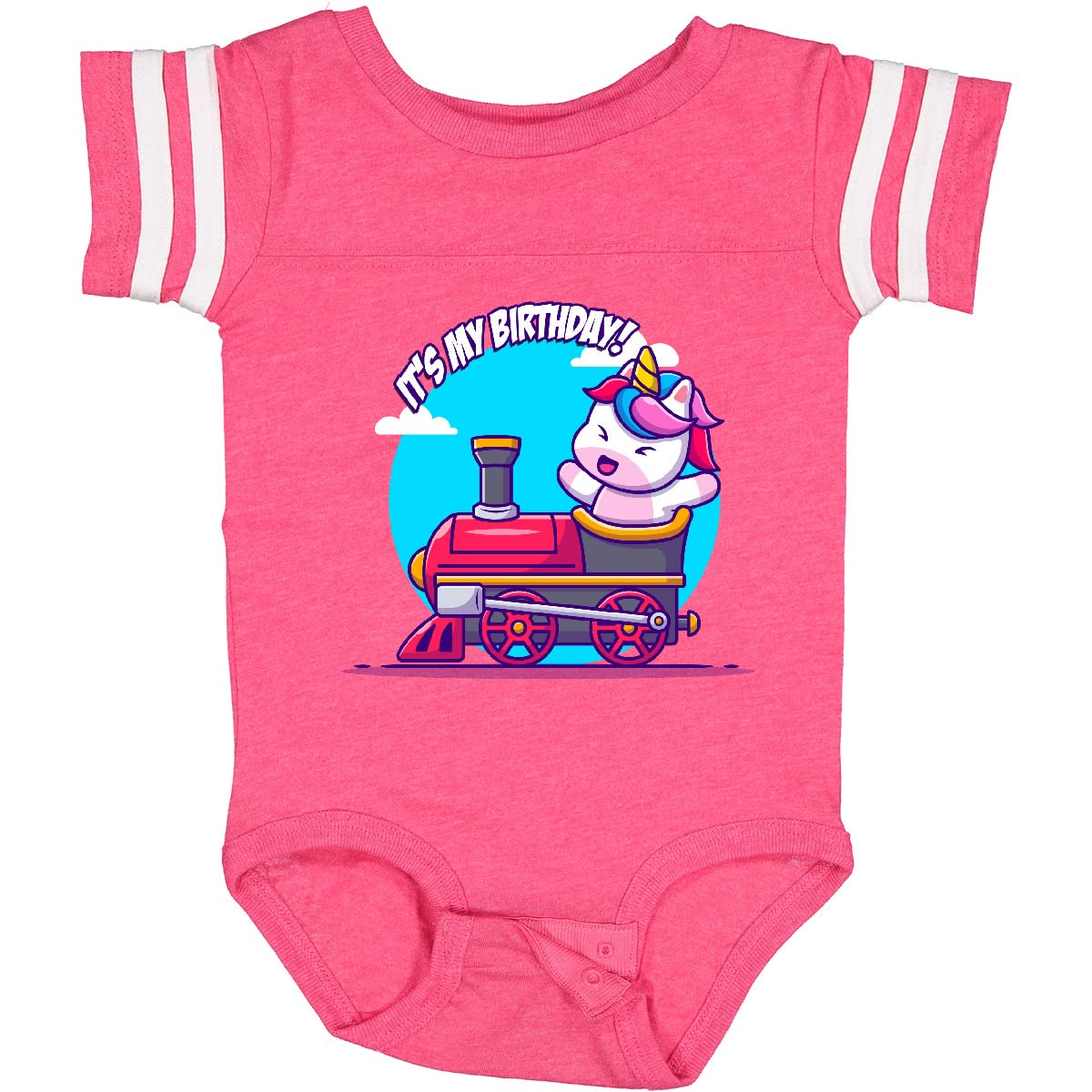 Inktastic Unicorn Birthday Train Baby Bodysuit - Cute Unicorn Outfit for Birthday Party & Baby Shower Gifts | Soft Cotton Infant Onesie for Newborns & Toddlers