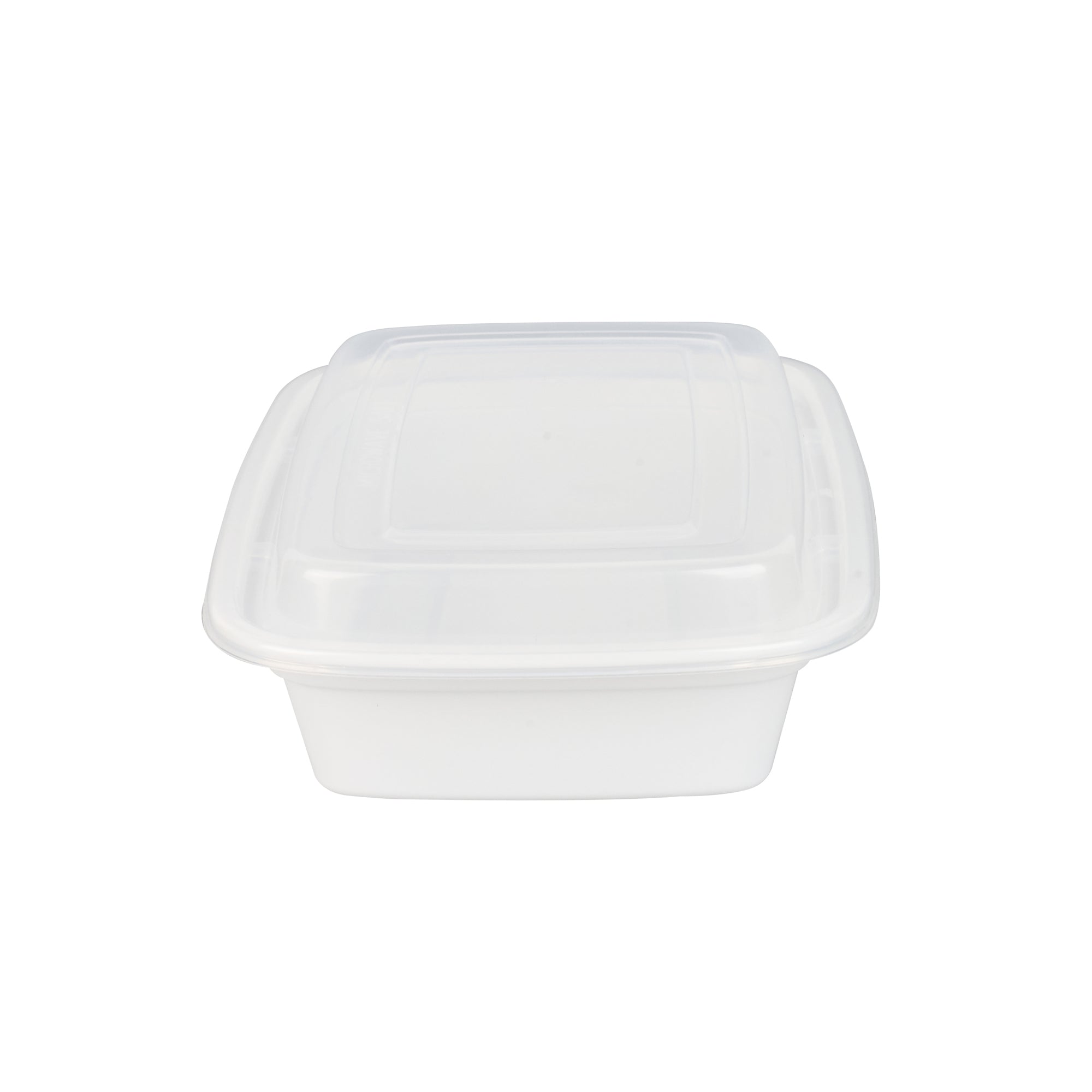 24 oz Rectangle White Plastic To Go Containers with Clear Lid - Microwave Safe, 8