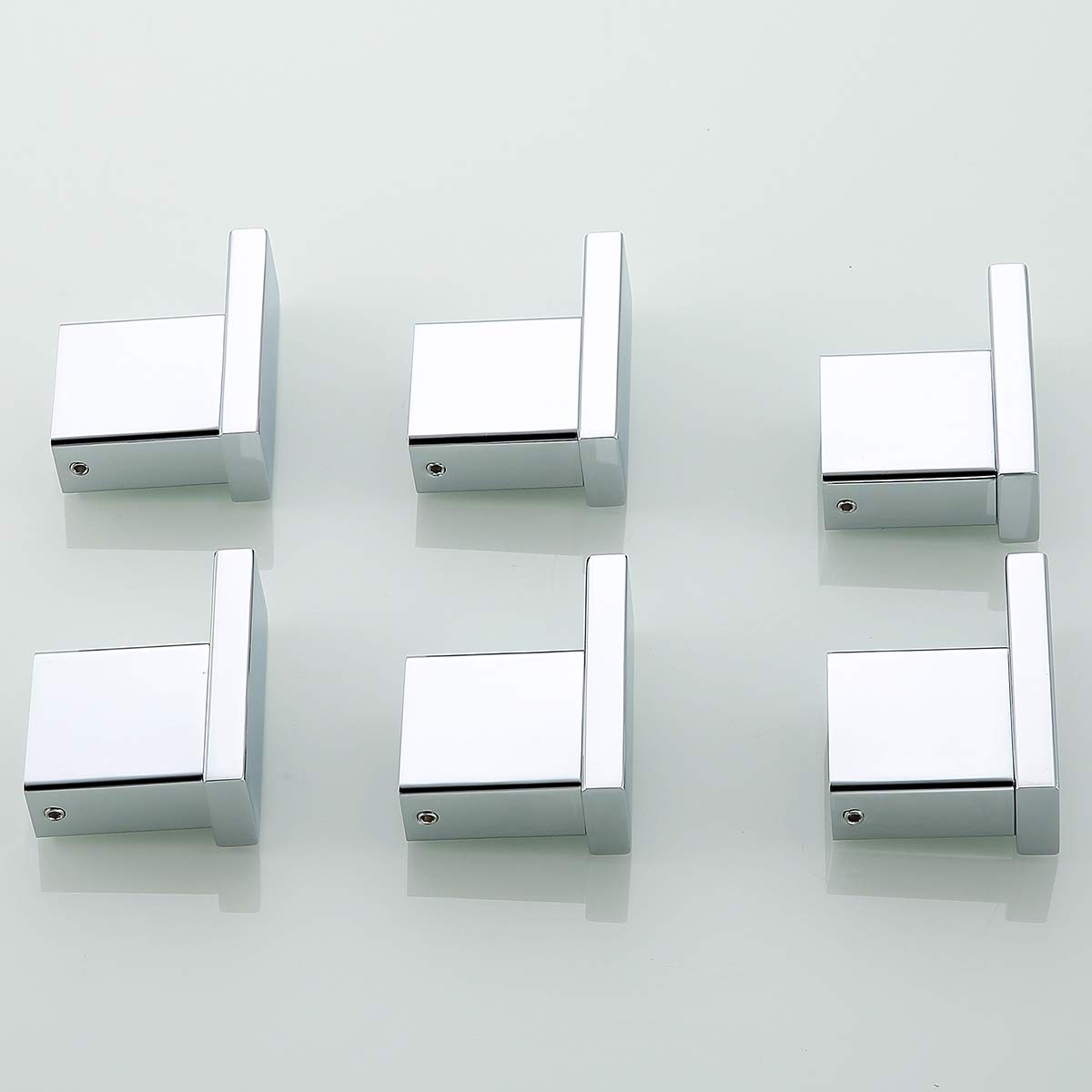 Stainless Steel Towel Hooks 2 Pack - 304 Grade Square Chrome Coat Hooks for Bathroom, Kitchen & Hotel - Wall Mounted Contemporary Hardware Accessories - Perfect for Hanging Towels, Robes & Clothes in Home or Commercial Spaces
