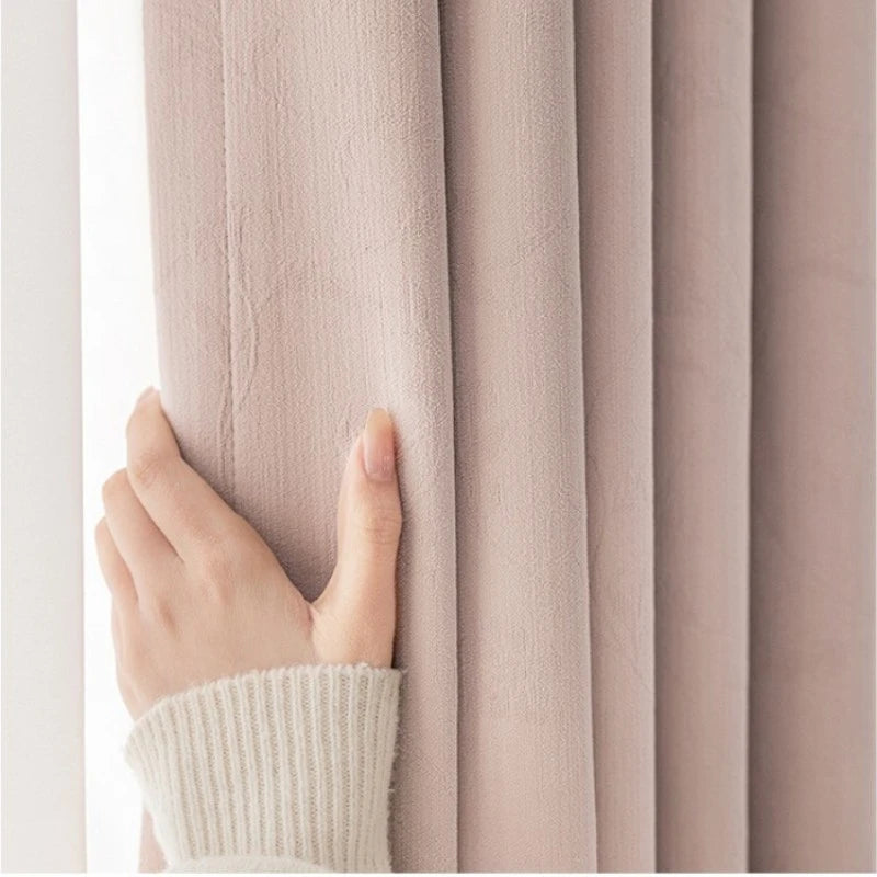 Holly Chenille Embossed Floral Blackout Curtains for Bedroom - Custom Size Thermal Insulated Window Drapes for Living Room & Nursery