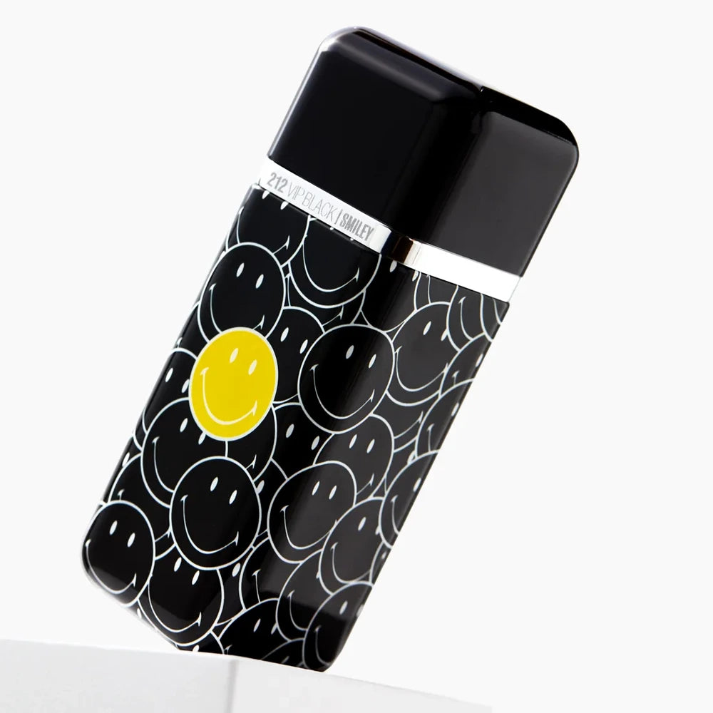 212 VIP Black Smiley 3.4 oz Eau de Parfum for Men - Fresh Citrus & Woody Fragrance for Day & Night Wear, Dating & Special Occasions