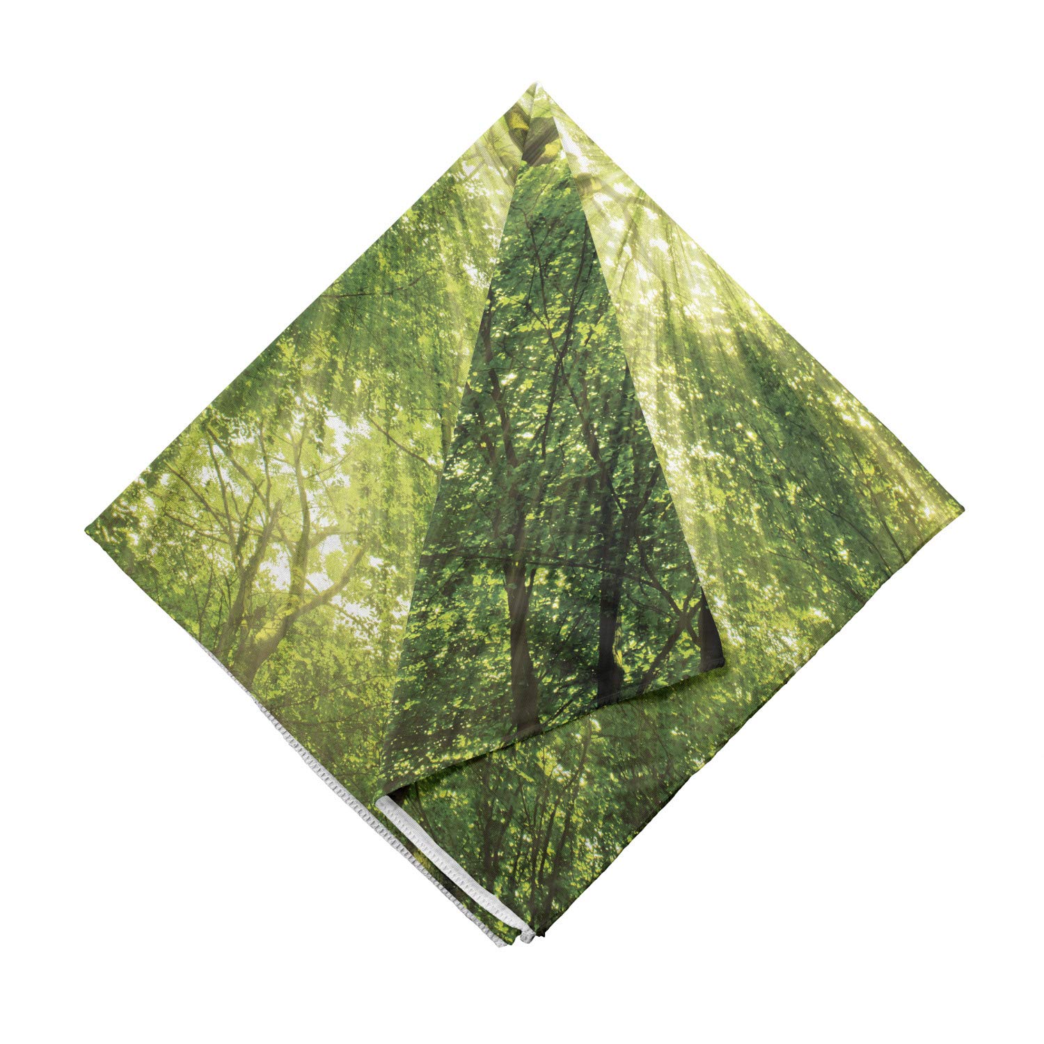 Ambesonne Forest Green Bandana Scarf - Stylish Dark Green Floral Print for Women | Perfect for Spring Brunches, Outdoor Adventures & Sun Protection