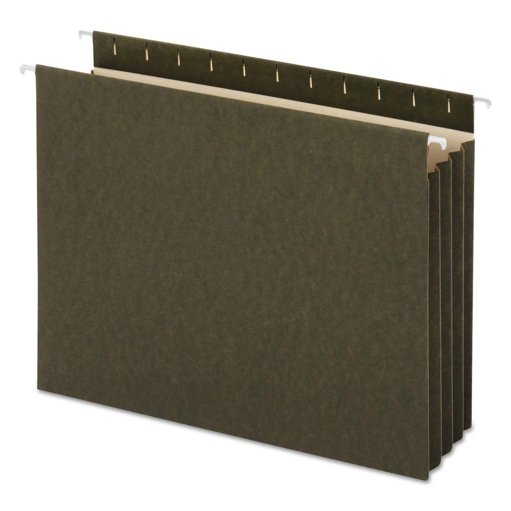 Universal 14160 Hanging Box Bottom File Pockets - 11 Point Stock, Letter Size, Standard Green (10/Box) - Perfect for Office Organization & Document Storage