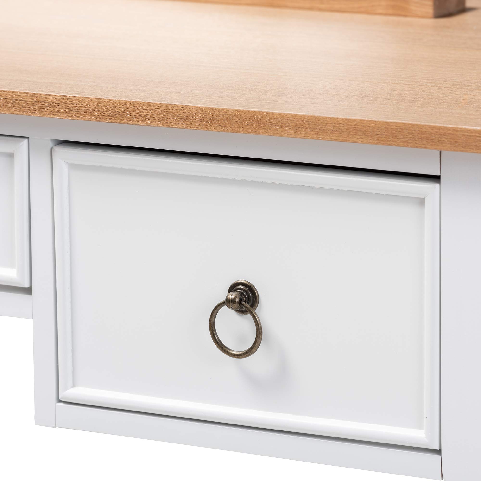 Baxton Studio Armoires - White/Natural Wood Wardrobe Cabinet for Bedroom & Closet Organization - Perfect for Home Storage & Decor
