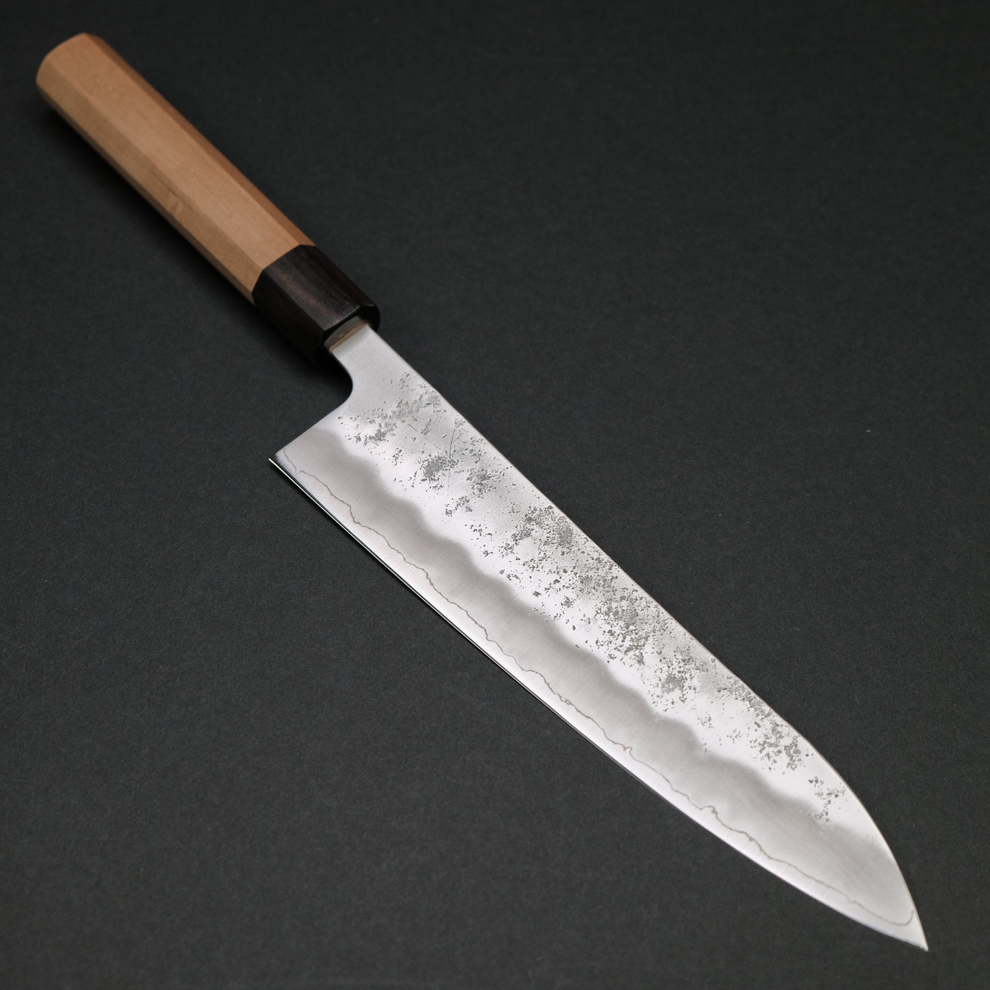 Hitohira Futana S3 Nashiji Gyuto 210mm Japanese Chef Knife - High Carbon Stainless Steel Blade with Cherry Wood Handle - Perfect for Sushi, Meat Cutting & Professional Kitchen Use