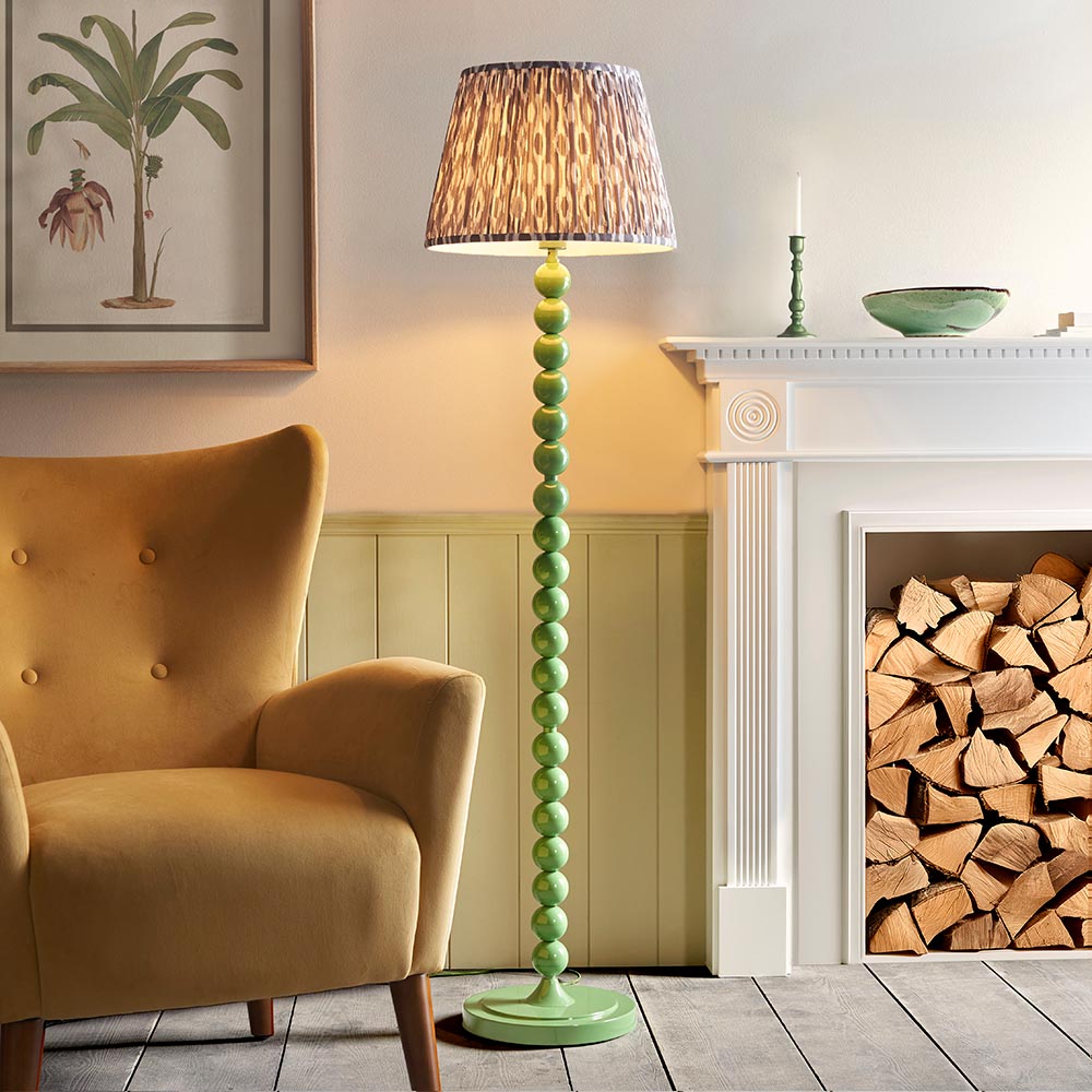 Auralis Ikat Floor Lamp with E27 Socket - Modern Handwoven Design for Living Room, Bedroom & Office Lighting