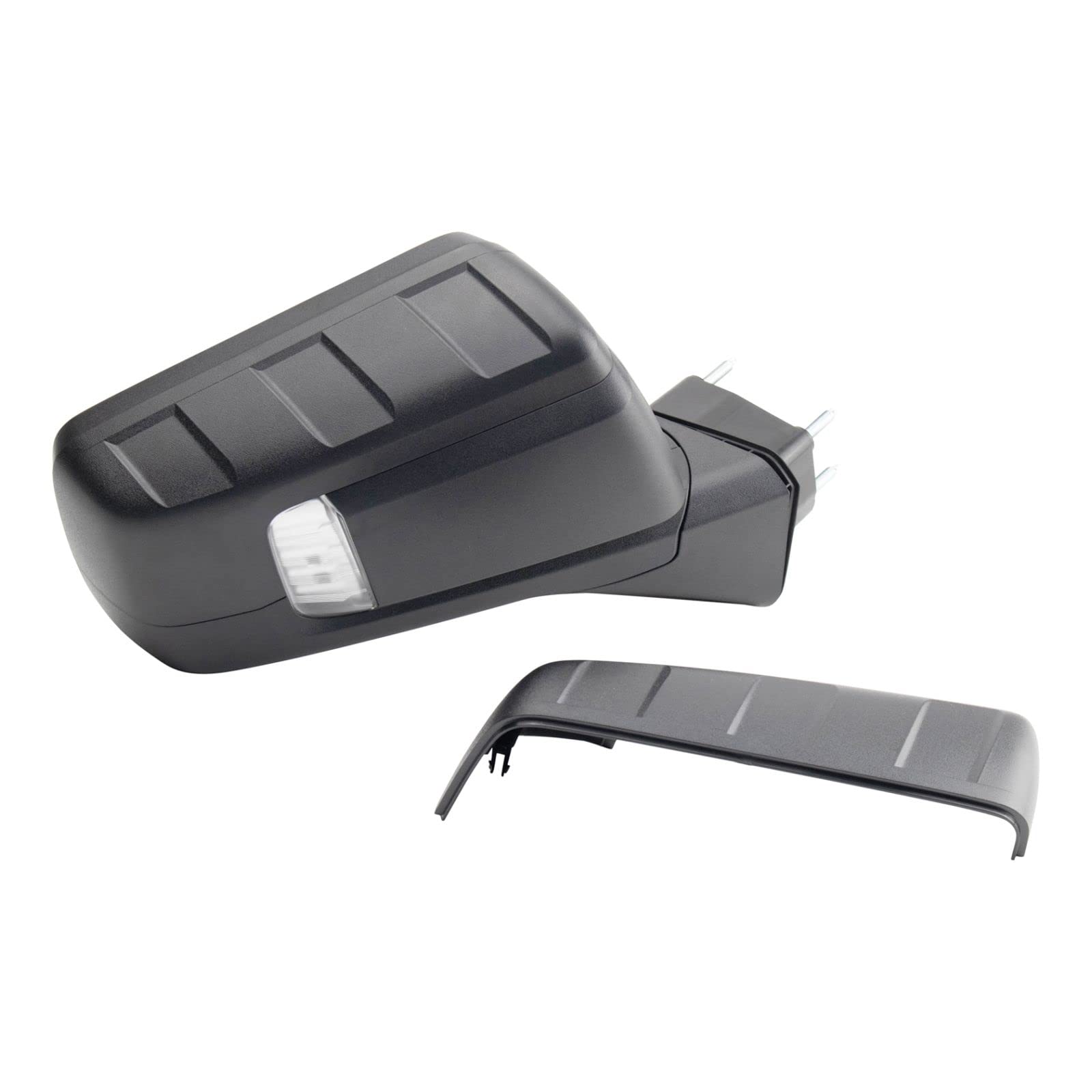 Heated Side View Mirror with Perimeter Light & Textured Cap - Right Hand for Chevy Silverado, Tahoe, Suburban - Enhances Night Visibility & Safety