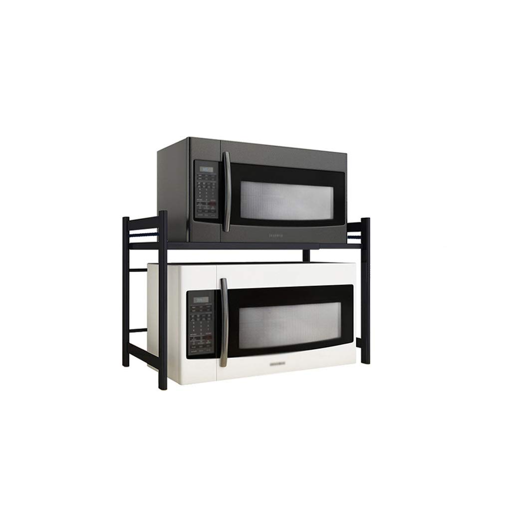 Adjustable Microwave Shelf for Kitchen - Extendable Length 44-59cm (17-23 Inches) - Space Saving Storage Organizer - Perfect for Small Kitchens, Apartments & Dorm Rooms