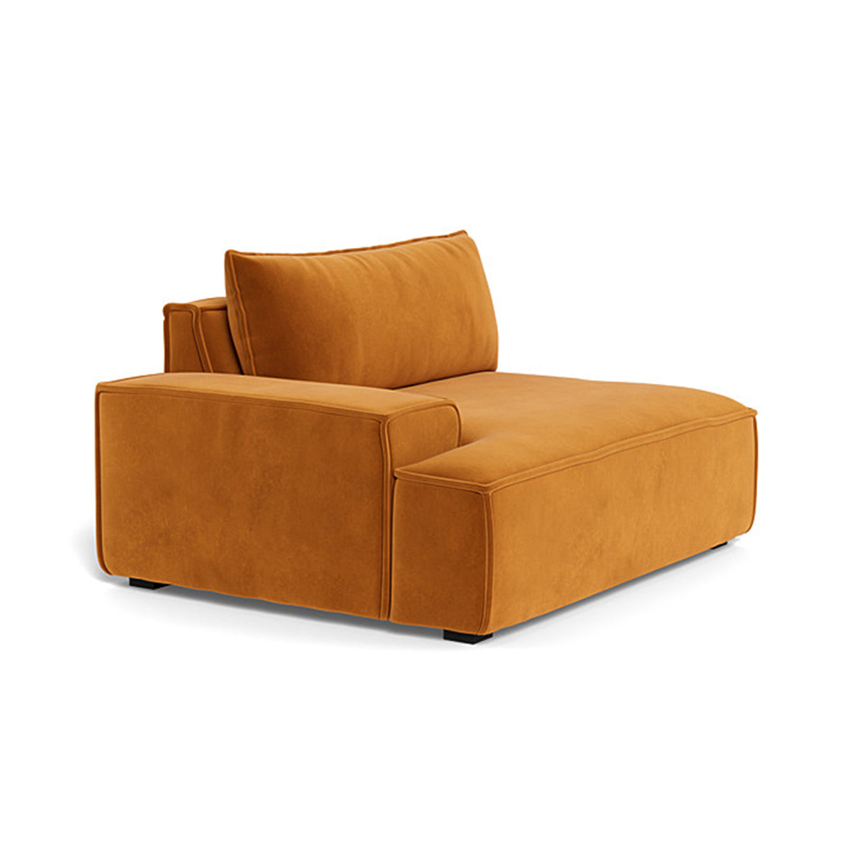 Daphne Velvet Left Arm Modular Sofa - 1 Seater Modern Living Room Furniture for Small Spaces, Apartments & Cozy Home Decor