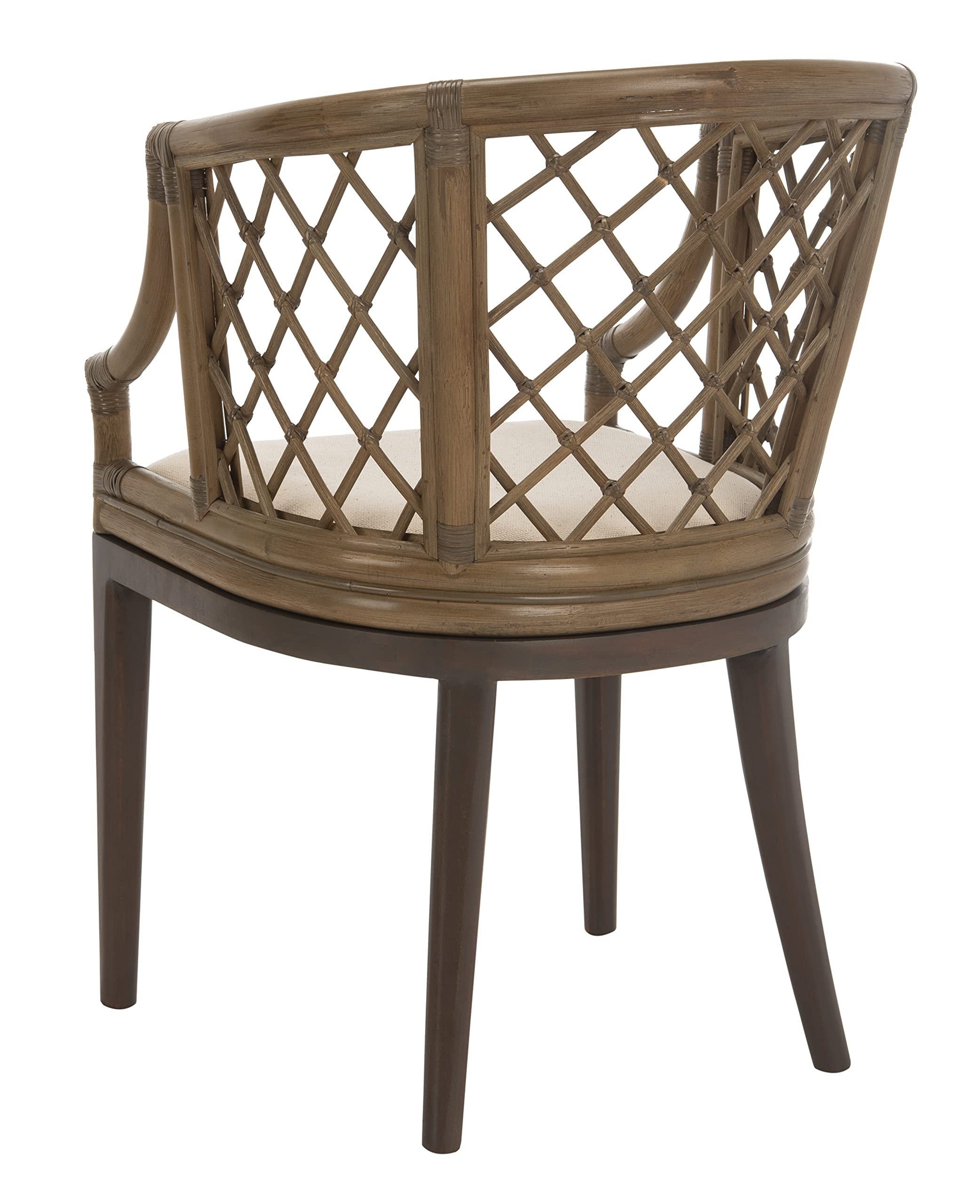 Safavieh Home Collection Carlotta Arm Chair in Griege - Modern Upholstered Accent Chair for Living Room, Bedroom & Office Decor