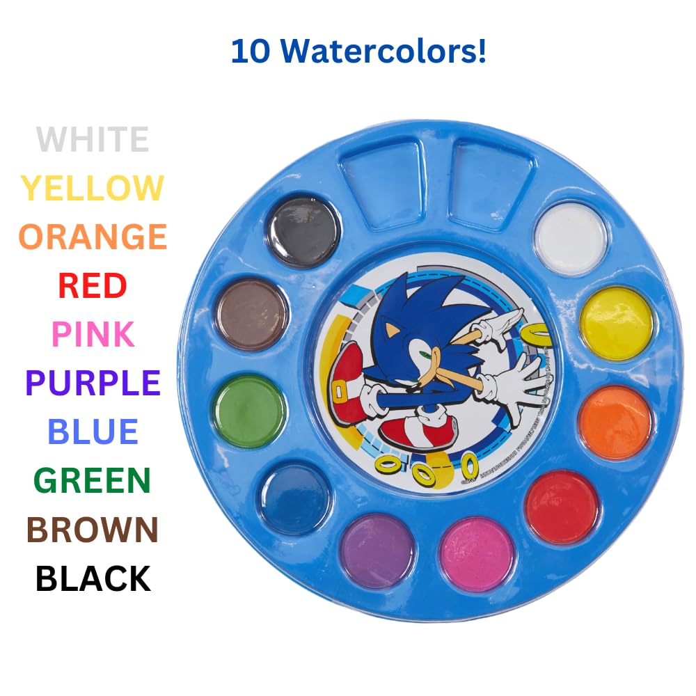 Sonic The Hedgehog Kids Art Set - Coloring, Painting & Crafts Kit for Creative Fun - Perfect for Birthday Gifts, Party Favors & DIY Projects