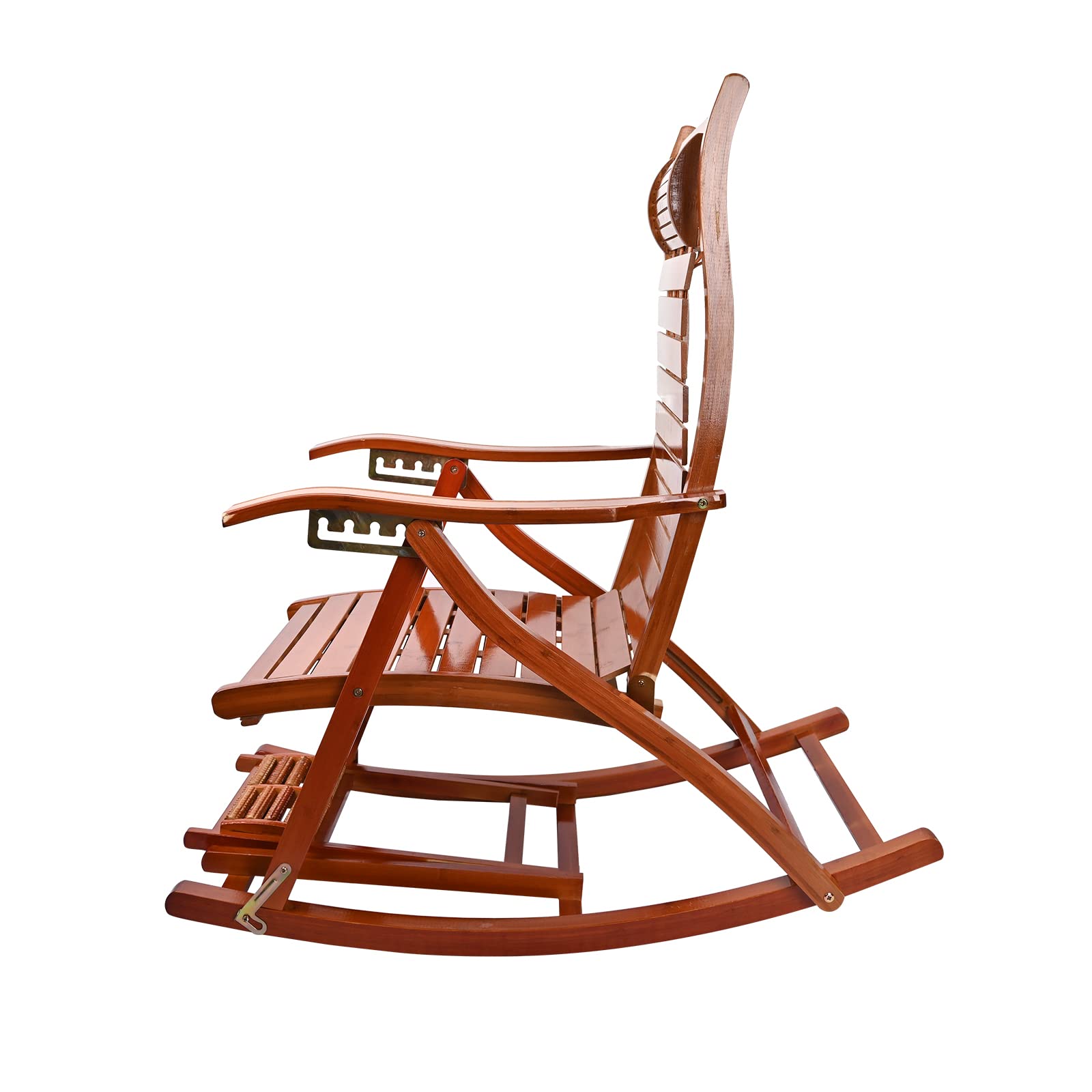 Foldable Rocking Chair - Portable Bamboo Lounge Chair for Indoor & Outdoor Use - Perfect for Garden, Patio, Beach, and Relaxation