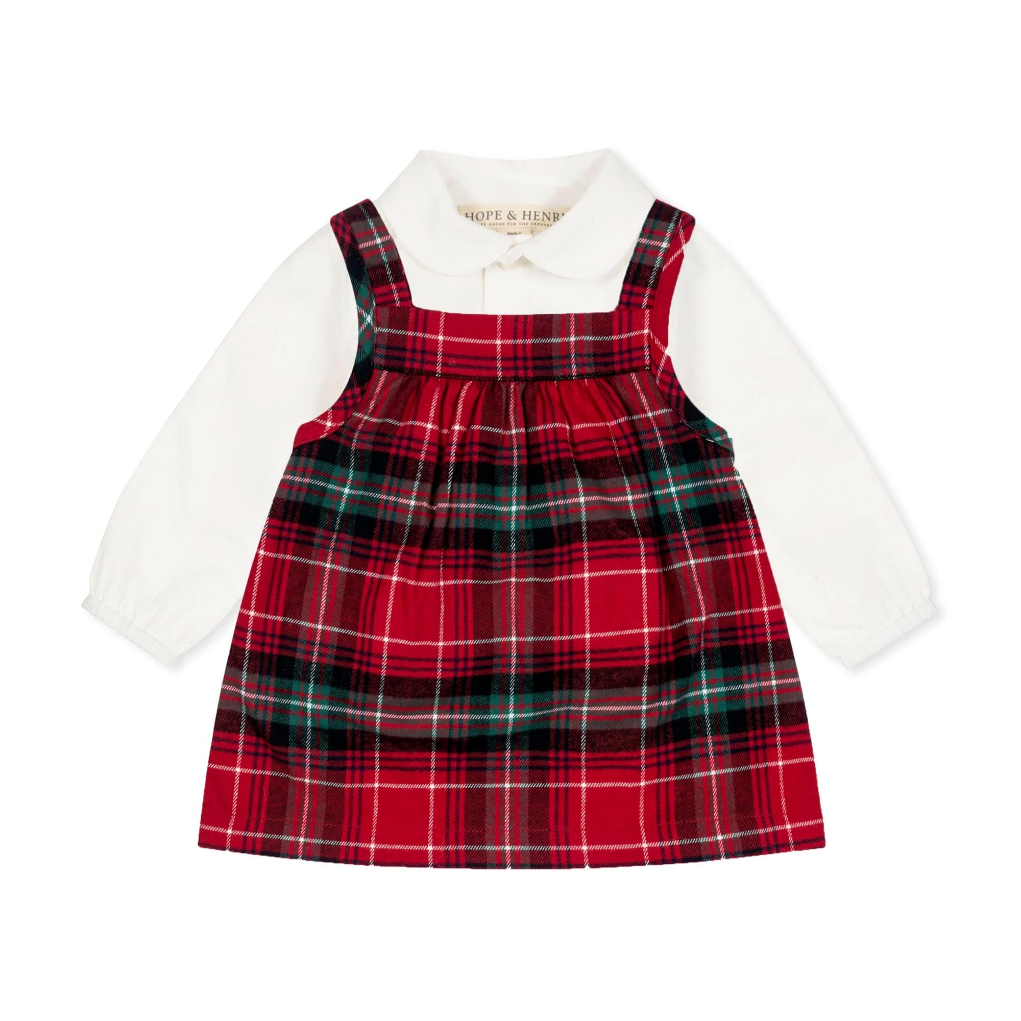 Hope & Henry Baby Girl Long Sleeve Bodysuit & Jumper Set - Soft Cotton Layette Outfit for Newborns & Infants - Perfect for Photoshoots, Holidays & Special Occasions