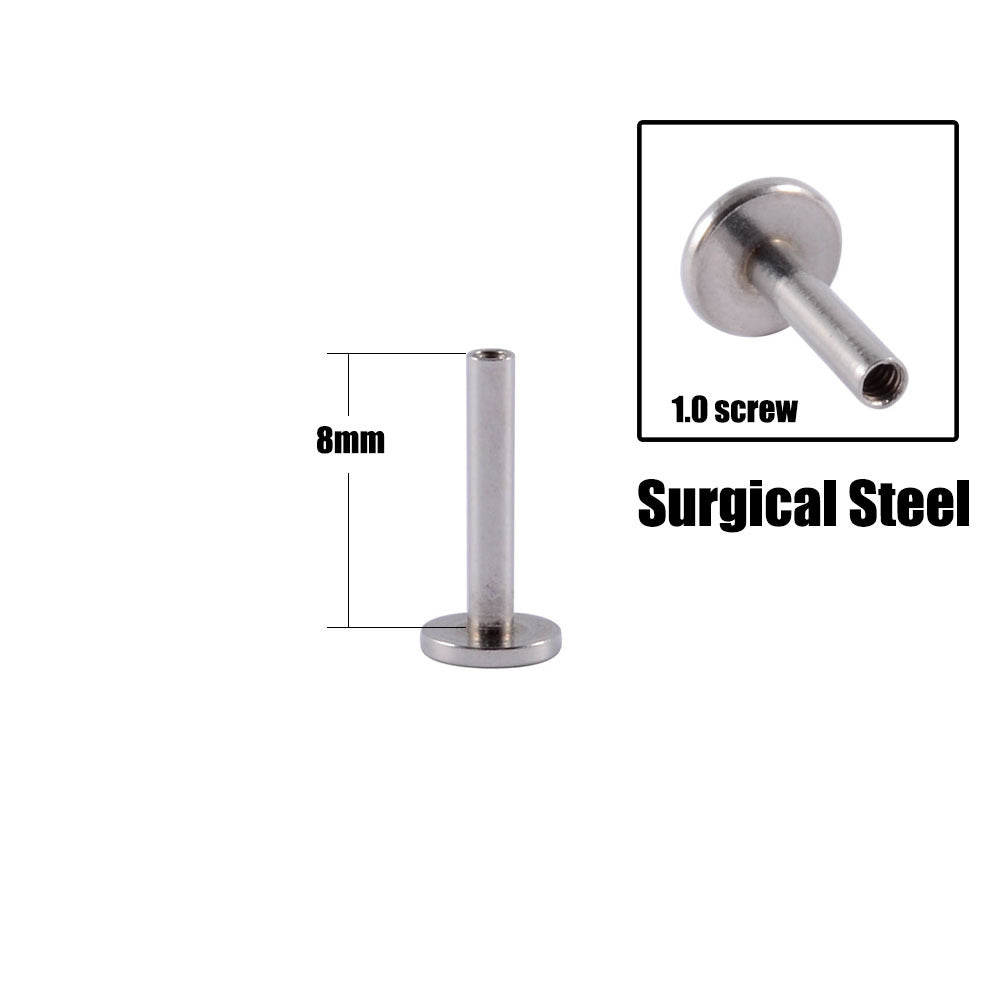 16G Titanium Internally Threaded Labret Bar - Hypoallergenic Body Jewelry for Lip, Nose & Ear Piercings | Perfect for Everyday Wear & Healing | DR001