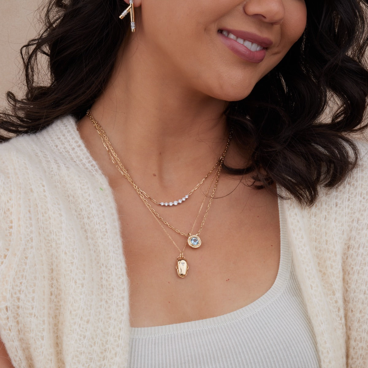 Aquamarine Spotlight Necklace - Elegant Blue Gemstone Jewelry for Women | Perfect for Weddings, Parties & Special Occasions