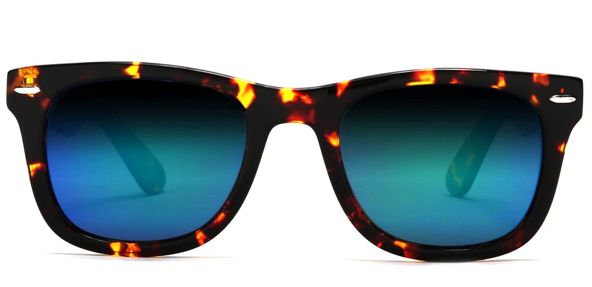 Polarized Horned Rim Verona Sunglasses for Men & Women - UV Protection, Retro Style - Perfect for Driving, Beach & Outdoor Activities