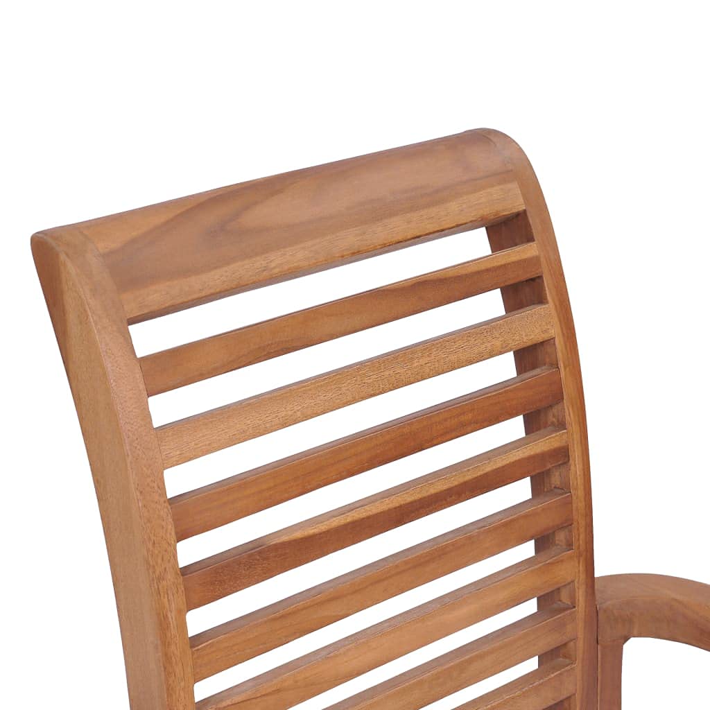 Premium Teak Wood Outdoor Dining Chairs Set of 2 with Anthracite Cushions - Patio Garden Armchairs for Backyard, Poolside & Restaurant Use