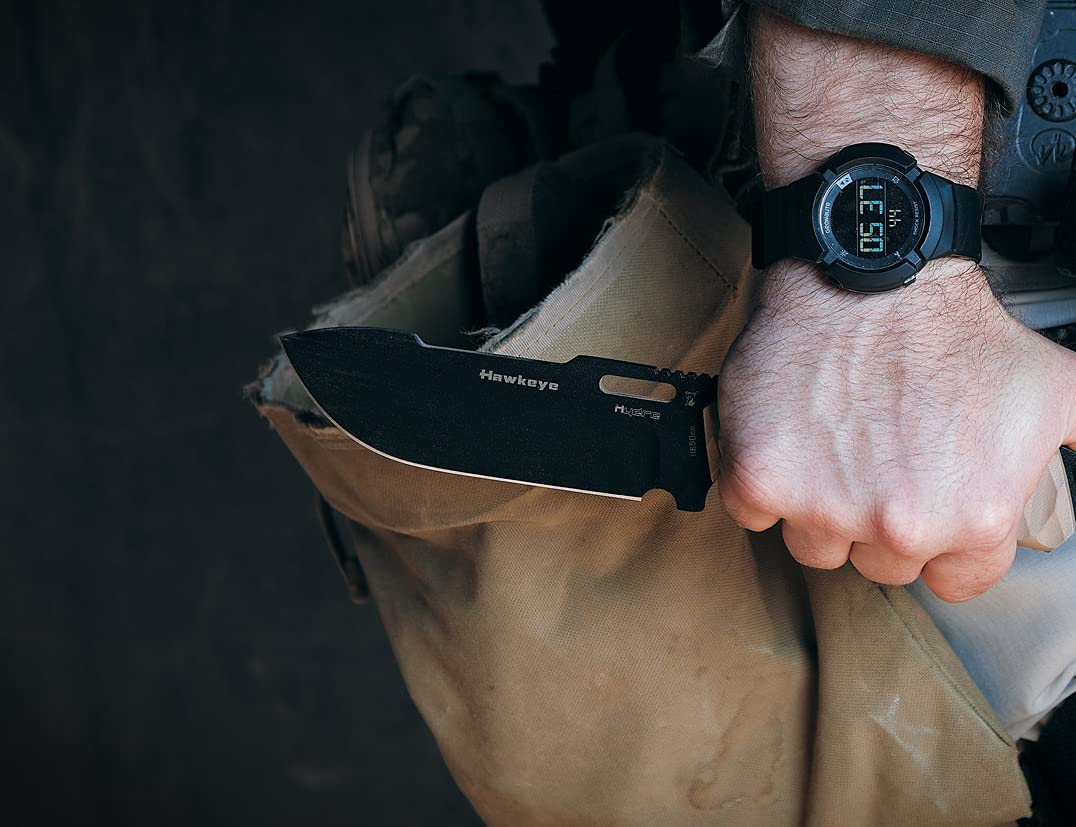Hydra HAWKEYE Survival Knife - Premium Böhler N690co Cryo-Treated Steel Blade with G10 Handle & Kydex Sheath | Outdoor Camping, Hunting, Bushcraft, Emergency Survival Tool