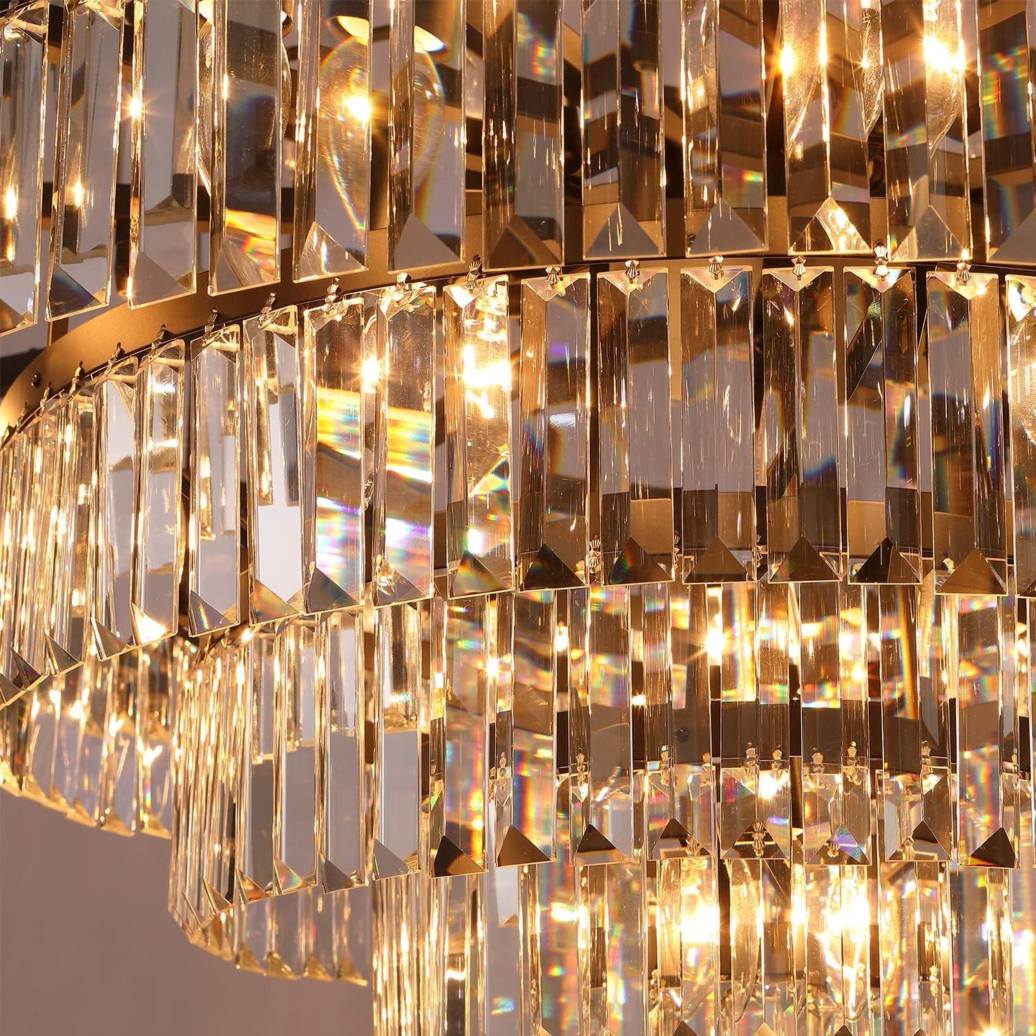 Modern Black Crystal Chandelier - 13-Light Pendant Ceiling Light Fixture (24 Inch Diameter) for Dining Room, Living Room, Foyer & Hallway - Elegant Lighting for Home Decor & Special Occasions