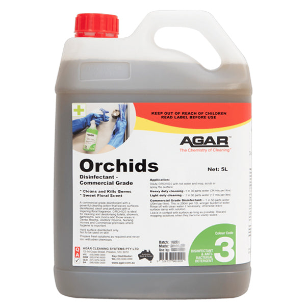 Premium Agar Orchids Commercial Grade Disinfectant - EPA Approved for Hospitals, Restaurants & Schools | Kills 99.9% Germs & Viruses | Safe for Food Contact Surfaces & High-Touch Areas