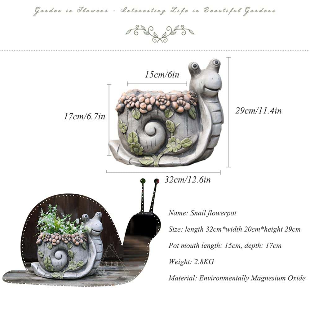 Resin Tortoise Planter Pot with Drainage Hole - Cute Animal Figurine Flower Pot for Indoor & Outdoor Decor, Garden, Patio, Lawn - Perfect for Succulents, Herbs & Small Plants